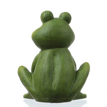 MARELIDA Gartenfigur Frosch Freddi Dekofigur Tierfigur für Beet Gartendeko H: 21cm grün