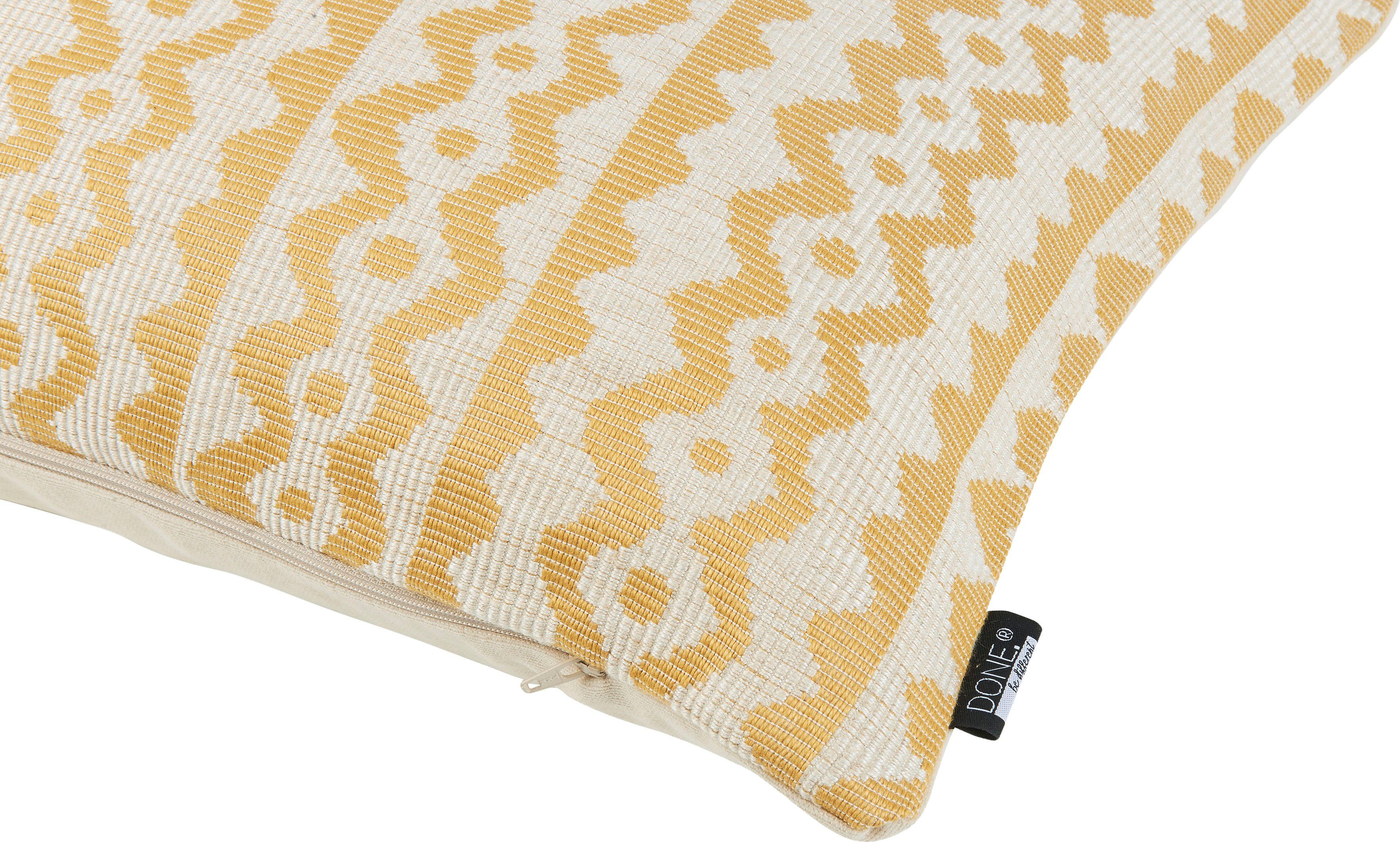 done.® Dekokissen Lidia, Jacquardgewebte Kissenhülle ohne Füllung mit Leinenanteil, 1 Stück