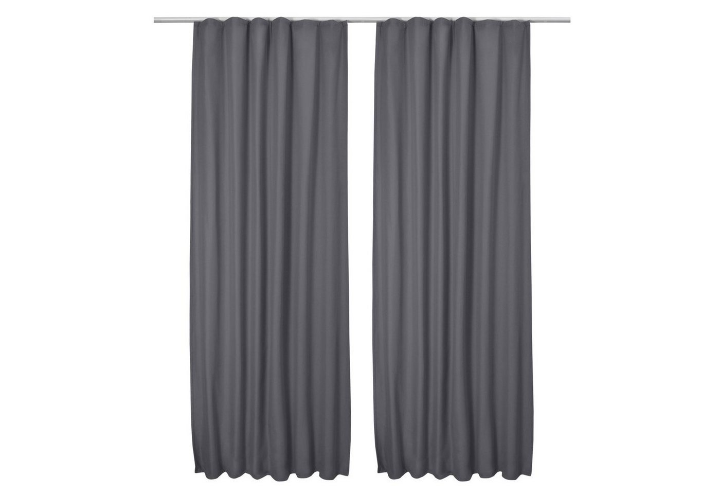 Beautissu Vorhang 2er Set Thermovorhang Gardine Anthrazit Amelie TK, 140x245cm, Vorhang isolierend Kälte- & Hitzeschutz Universalband Verdunkelnd