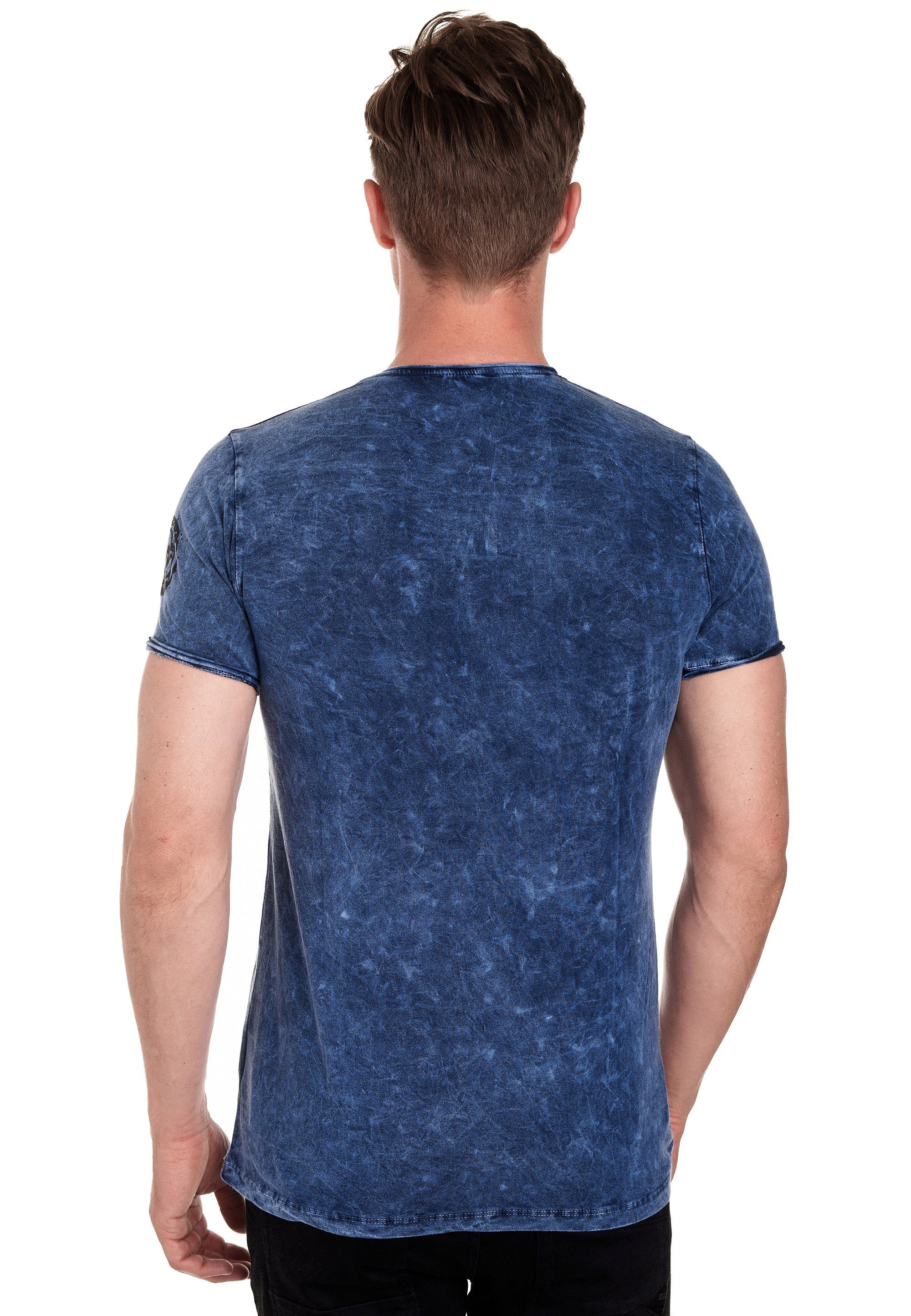 Rusty Neal T-Shirt Vintage-Look tollem blau in
