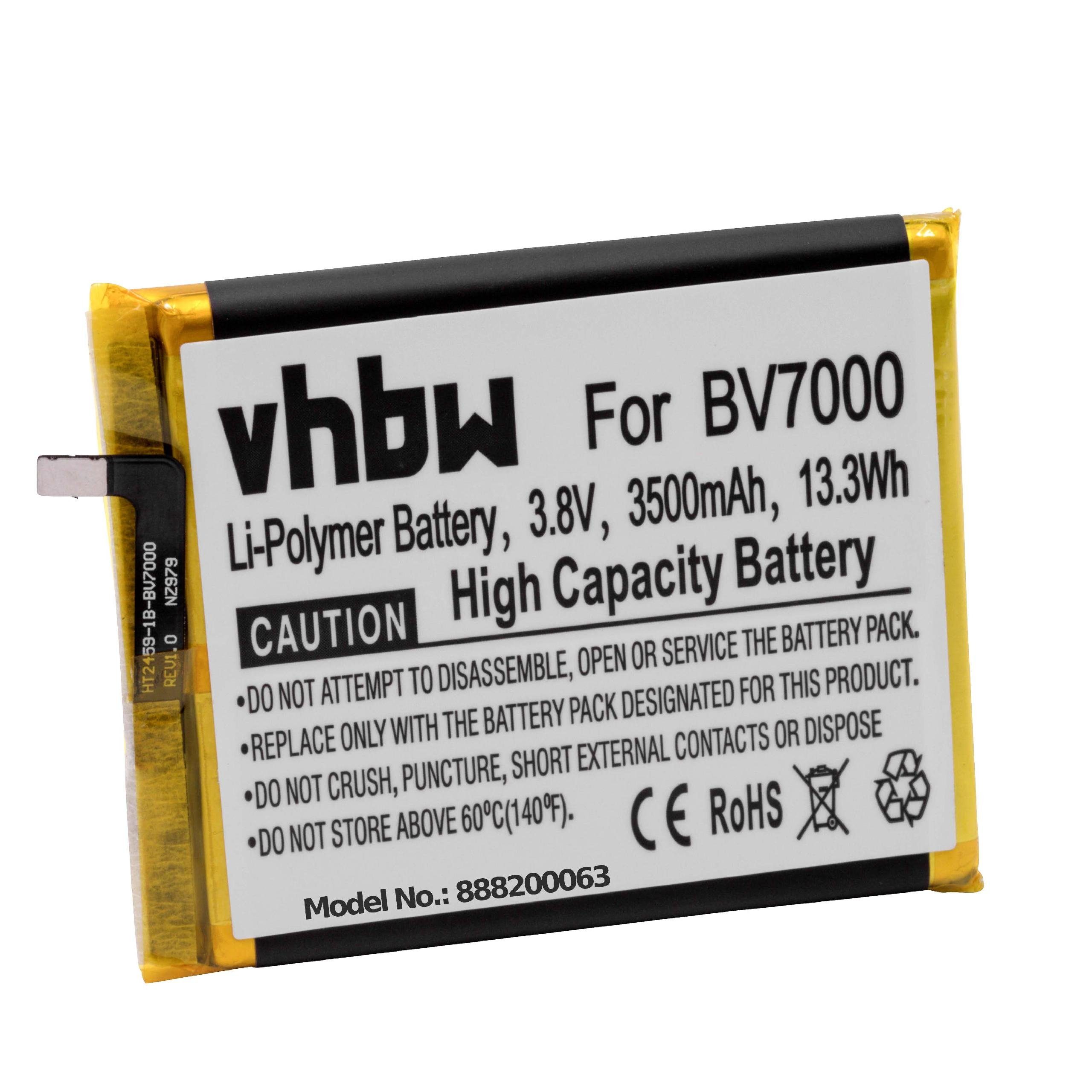 vhbw kompatibel mit V) Li-Polymer Pro, (3,8 BV7000 mAh Smartphone-Akku BV7000 Blackview 3500