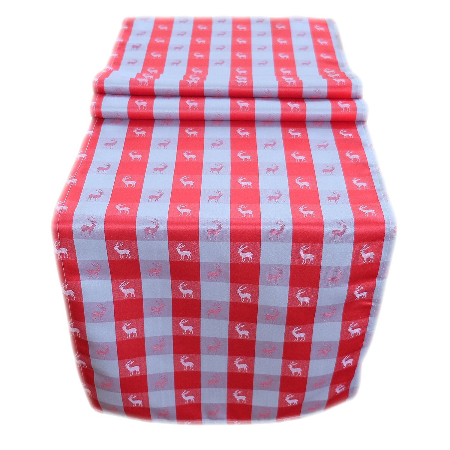 texpot Tischdecke Tischläufer Hirsch Weihnachten Winter Karo (1-tlg)