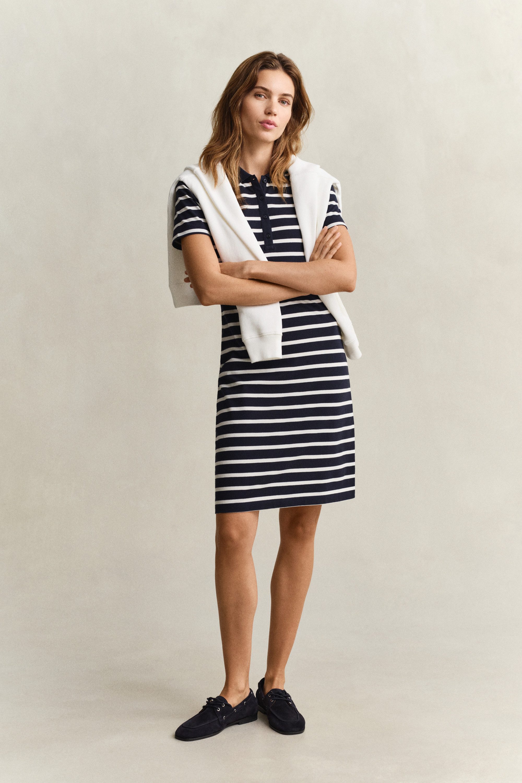 Gant Polokleid SLIM STRIPED PIQUE POLO Slim fit mit Polokragen