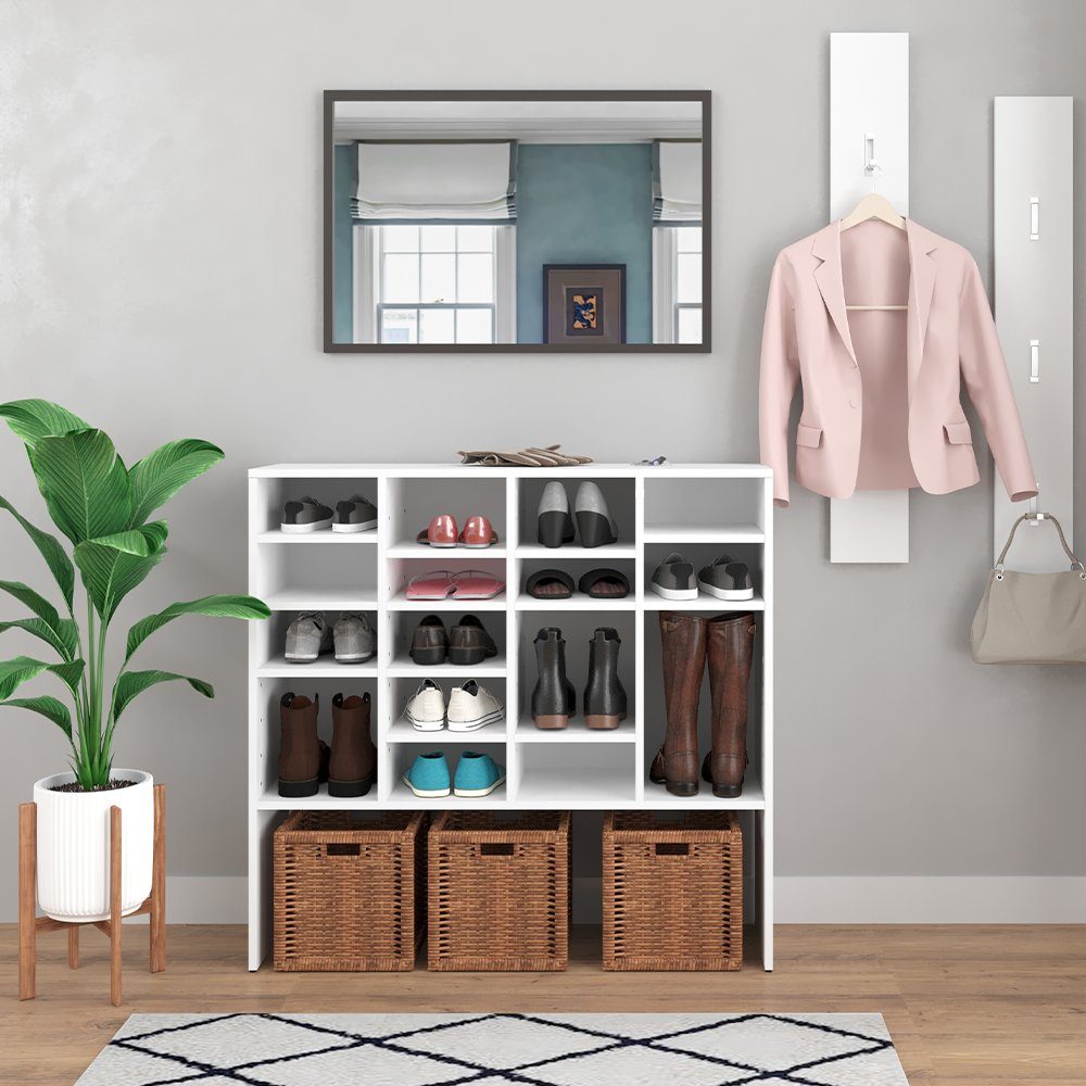 Vicco Schuhregal Hermia, Weiß, 104 x 99 cm