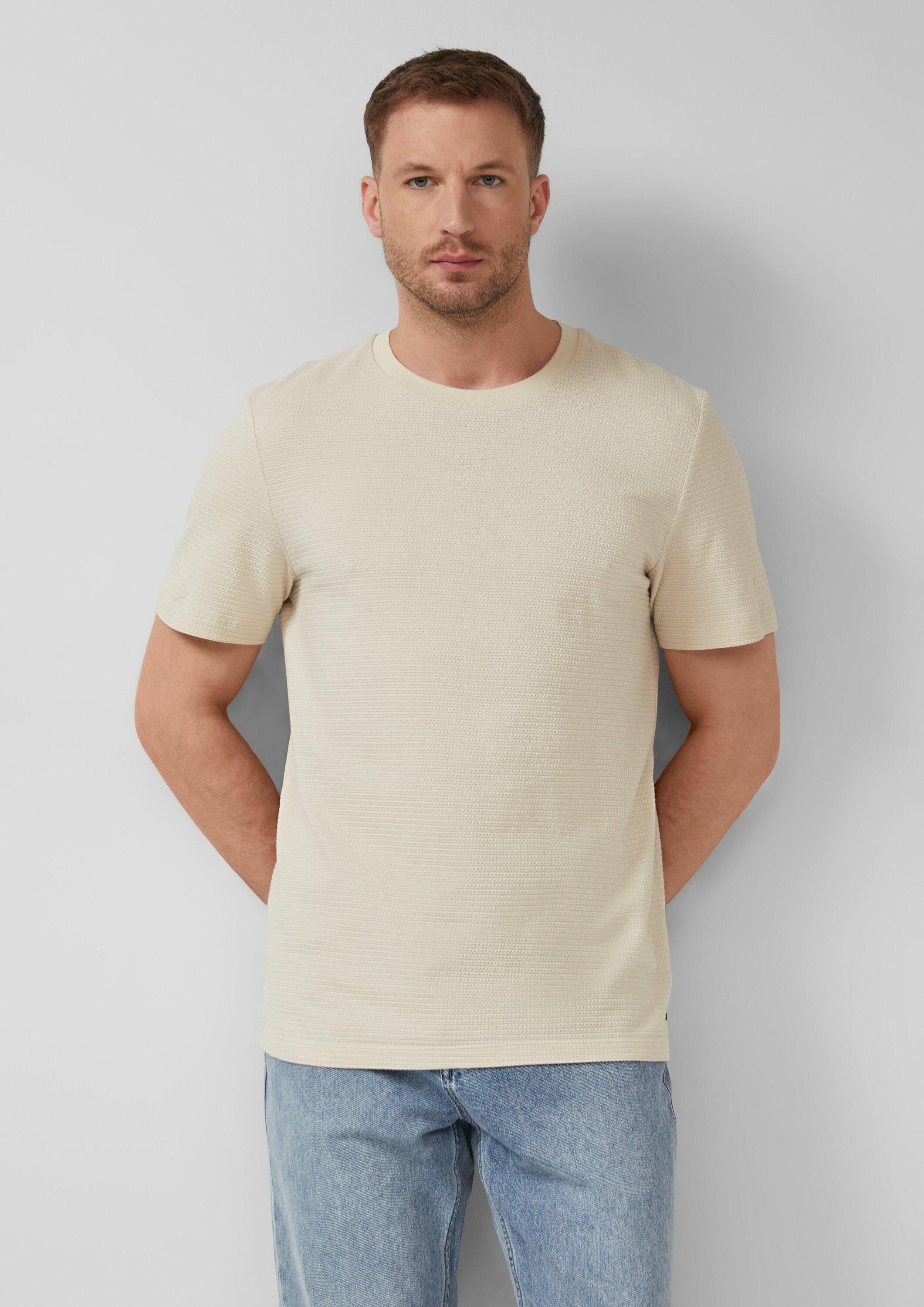 s.Oliver Kurzarmshirt T-Shirt T-Shirt aus strukturiertem Jersey