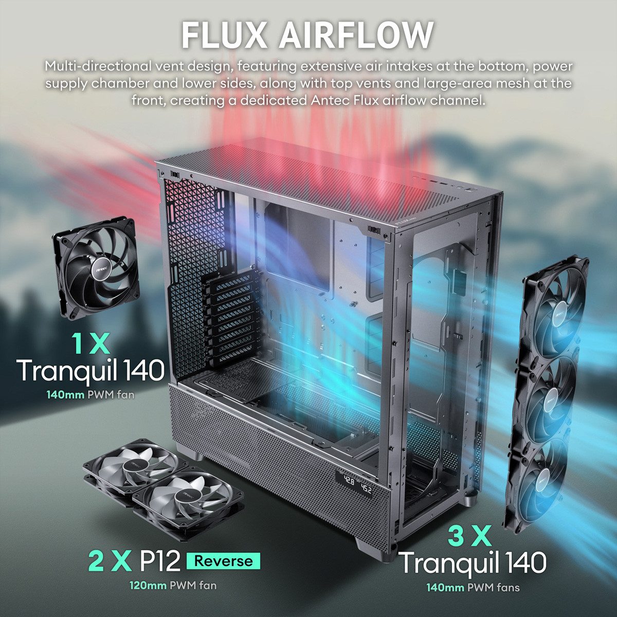 Antec PC-Gehäuse FLUX PRO EUV PC Gehäuse Big / Full Tower ATX