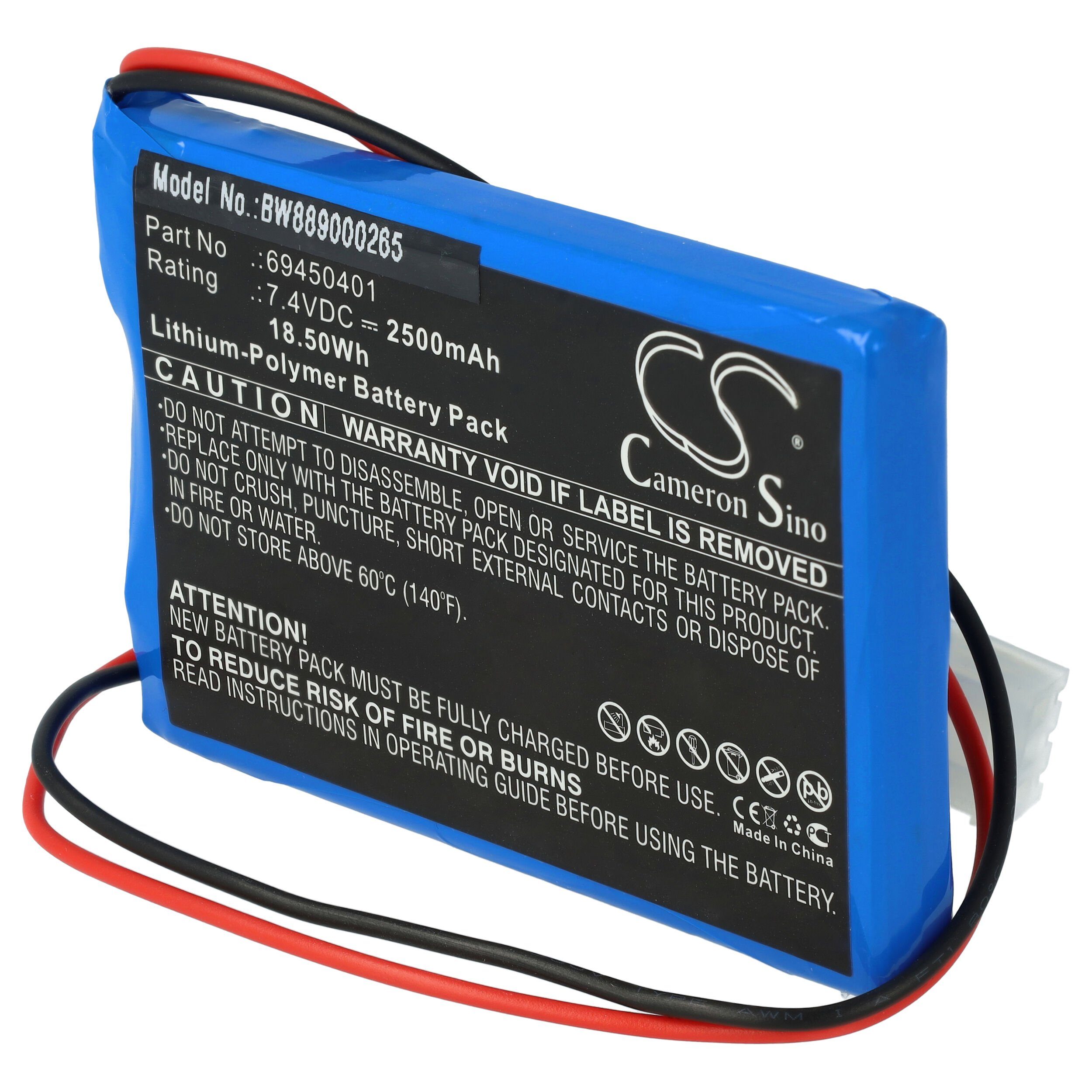 mit kompatibel (7,4 V) Li-Polymer 2500 Contec vhbw ECG-100G Akku mAh