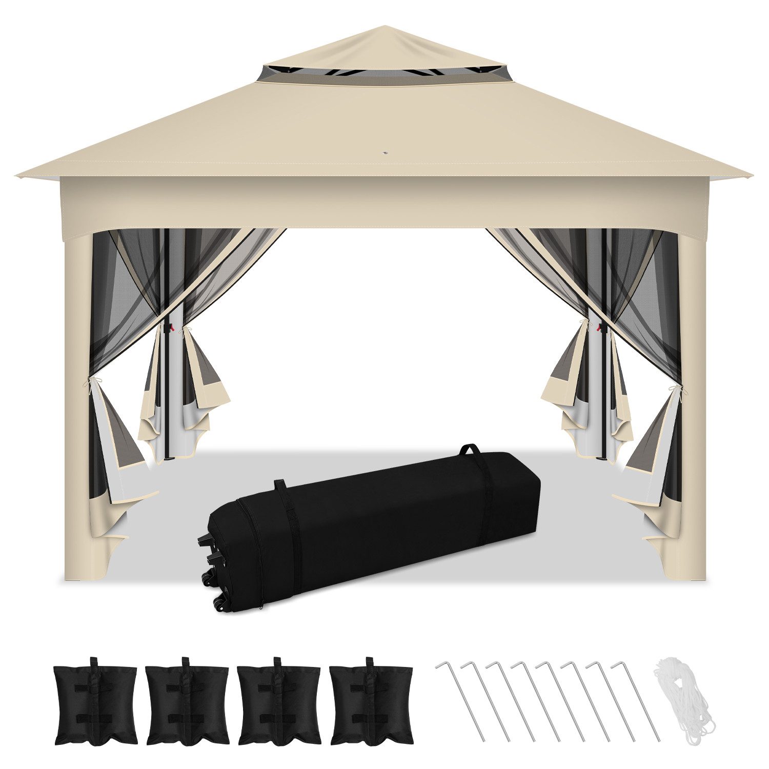 Clanmacy Pavillon Pavillon Faltpavillon Garden Partyzelt Gartenpavillon 3.3x3.3x2.68M