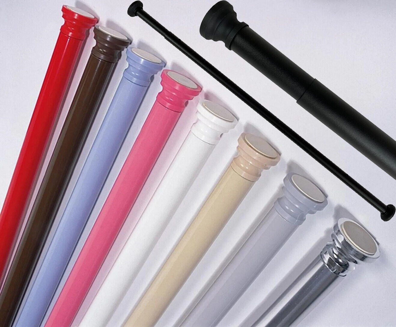 Ekershop Duschvorhangstange Alu Schwarz Matt Duschstange 140 - 250 cm Teles günstig online kaufen