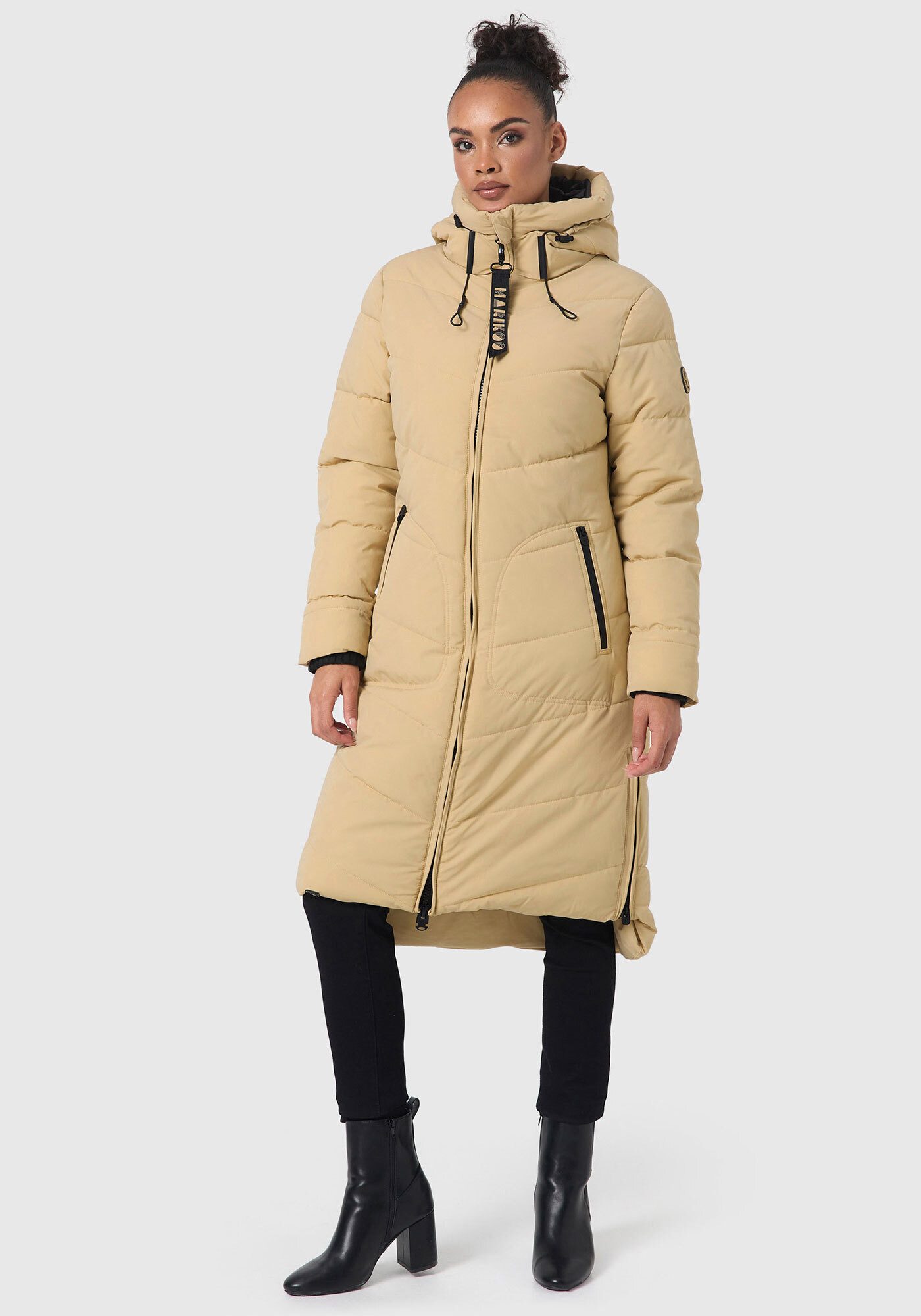 Marikoo Winterjacke Benikoo langer Winter Mantel gesteppt