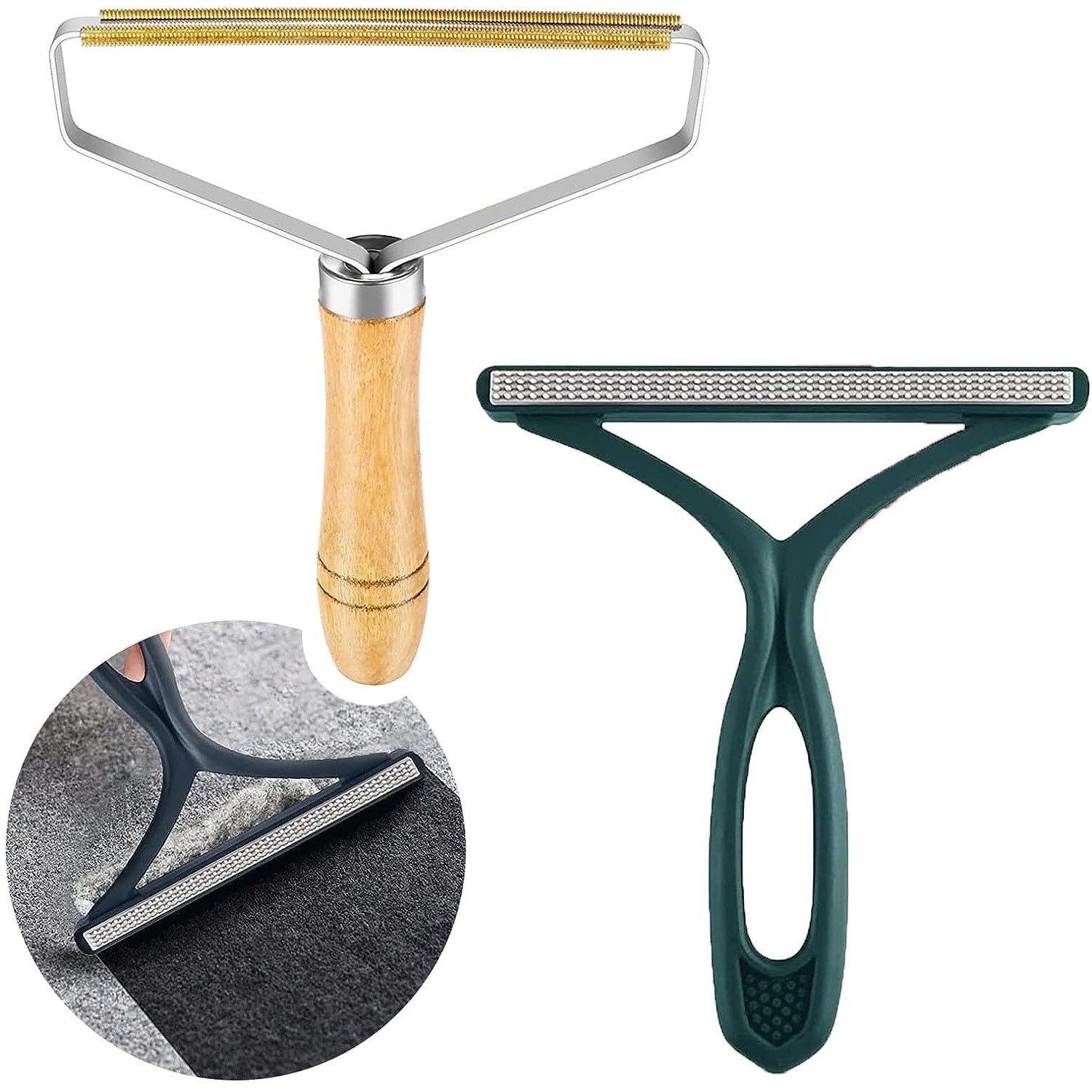 TUWENA Fusselrasierer Tierhaarentferner, 2er Tragbarer Katzenhaarentferner