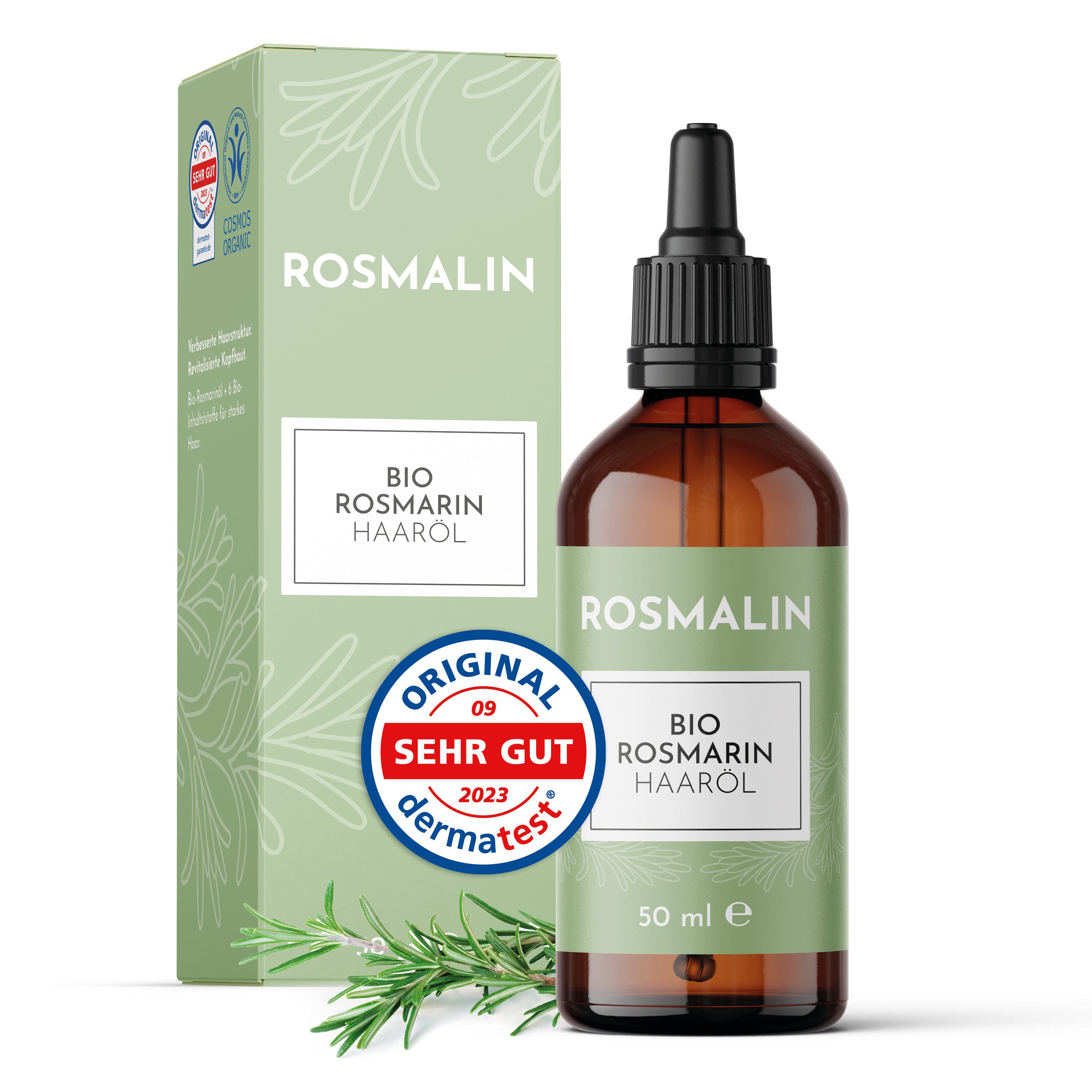 Rosmalin Haaröl Rosmarinöl für Haare - Haarwachstum anregen & Haarausfall vorbeugen, 1-tlg.
