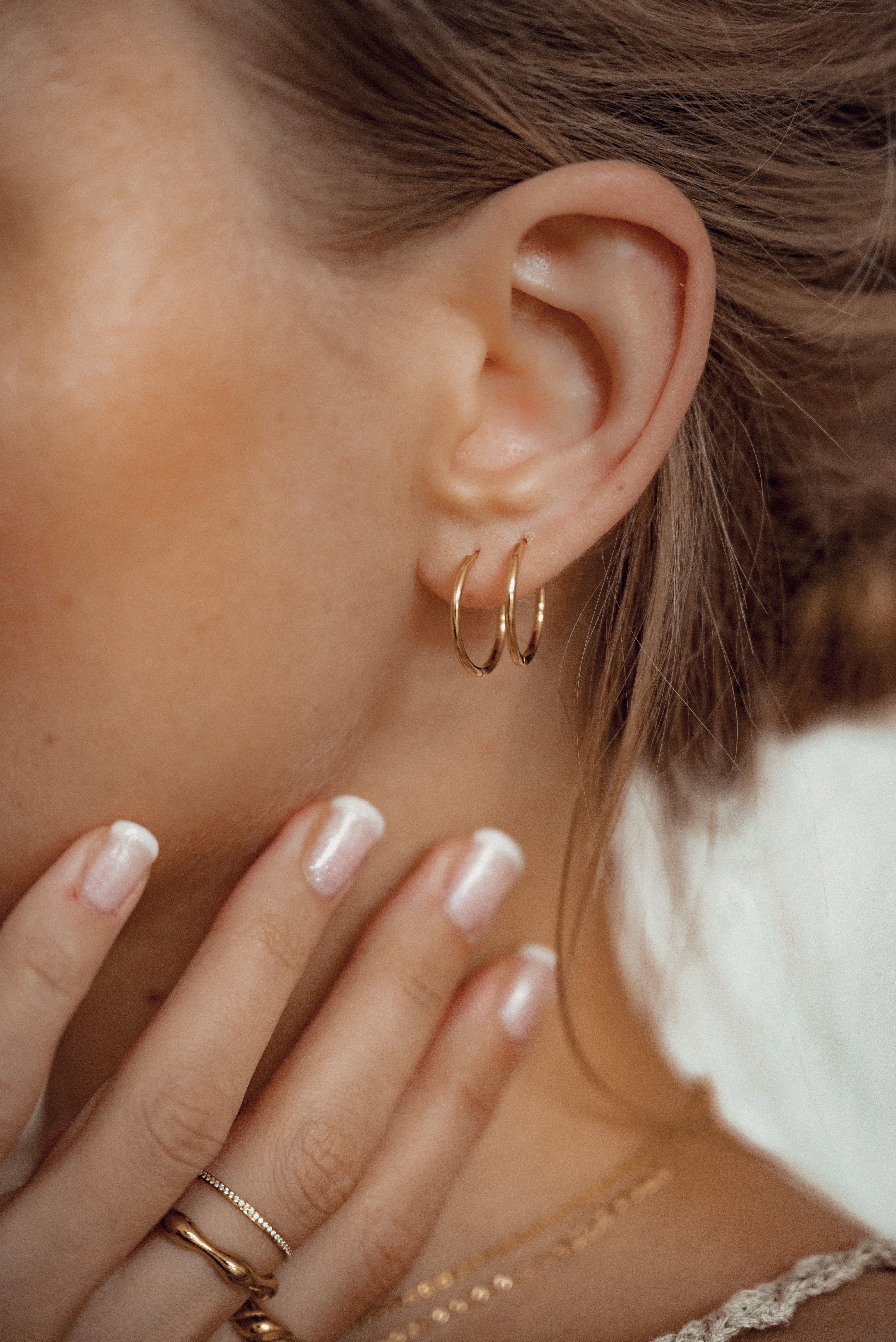 Hey Happiness Paar Creolen 925 Silber Damen, Vergoldet 18K Roségold, Basic günstig online kaufen