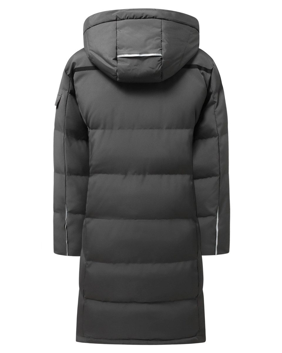 Allthemen Steppmantel mit Kapuze Herren Langmantel warmer Winterparka