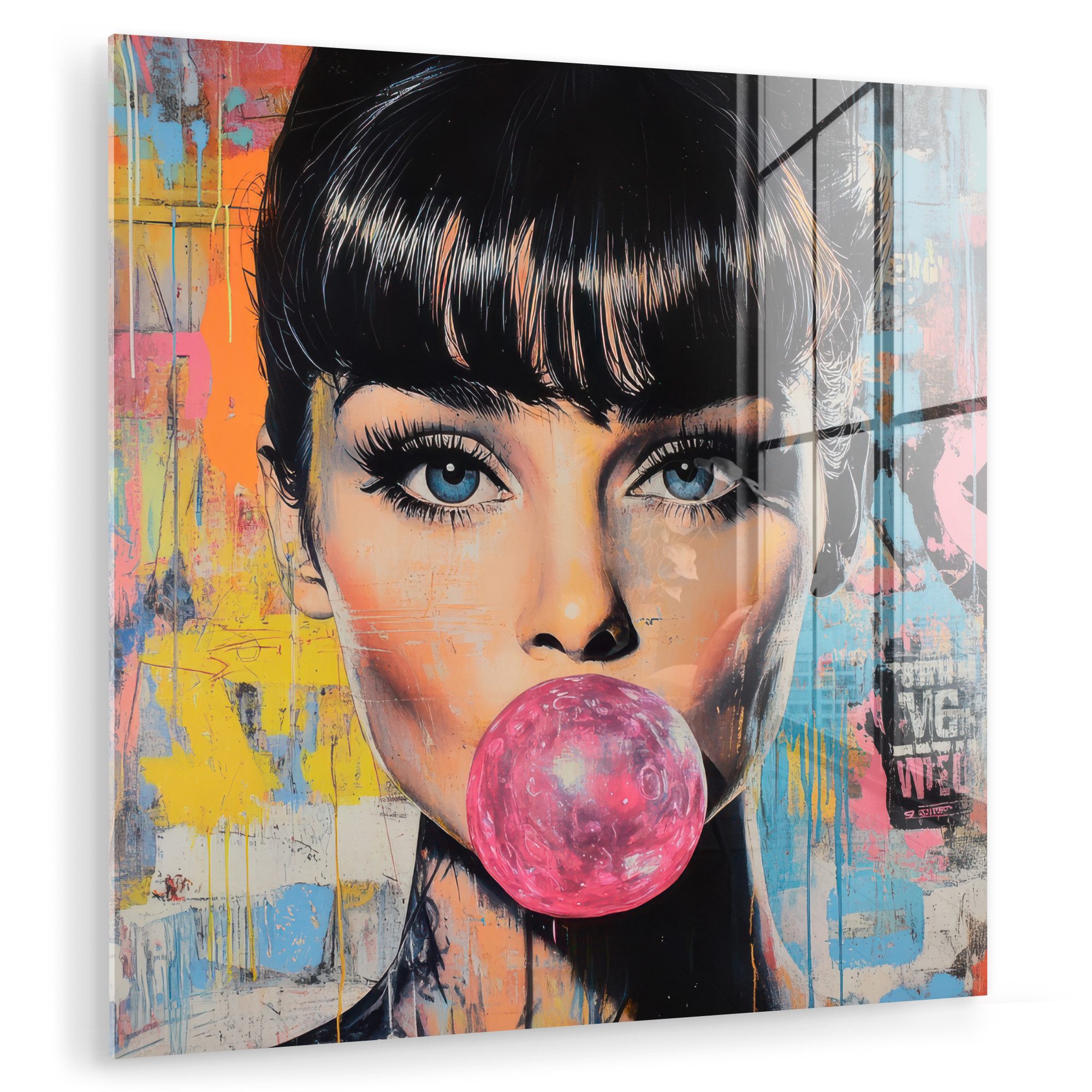 MuchoWow Acrylglasbild Kaugummi - Frau - günstig online kaufen