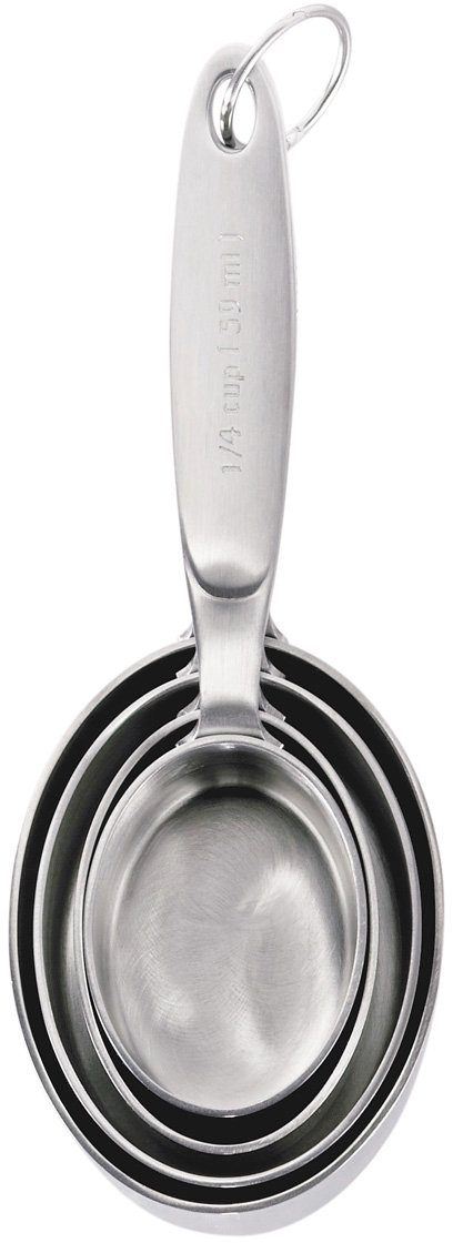 Cuisipro Messlöffel, Edelstahl, (Set, 4-St., 4 ineinderstapelbare Edelstahl-Messbecher)