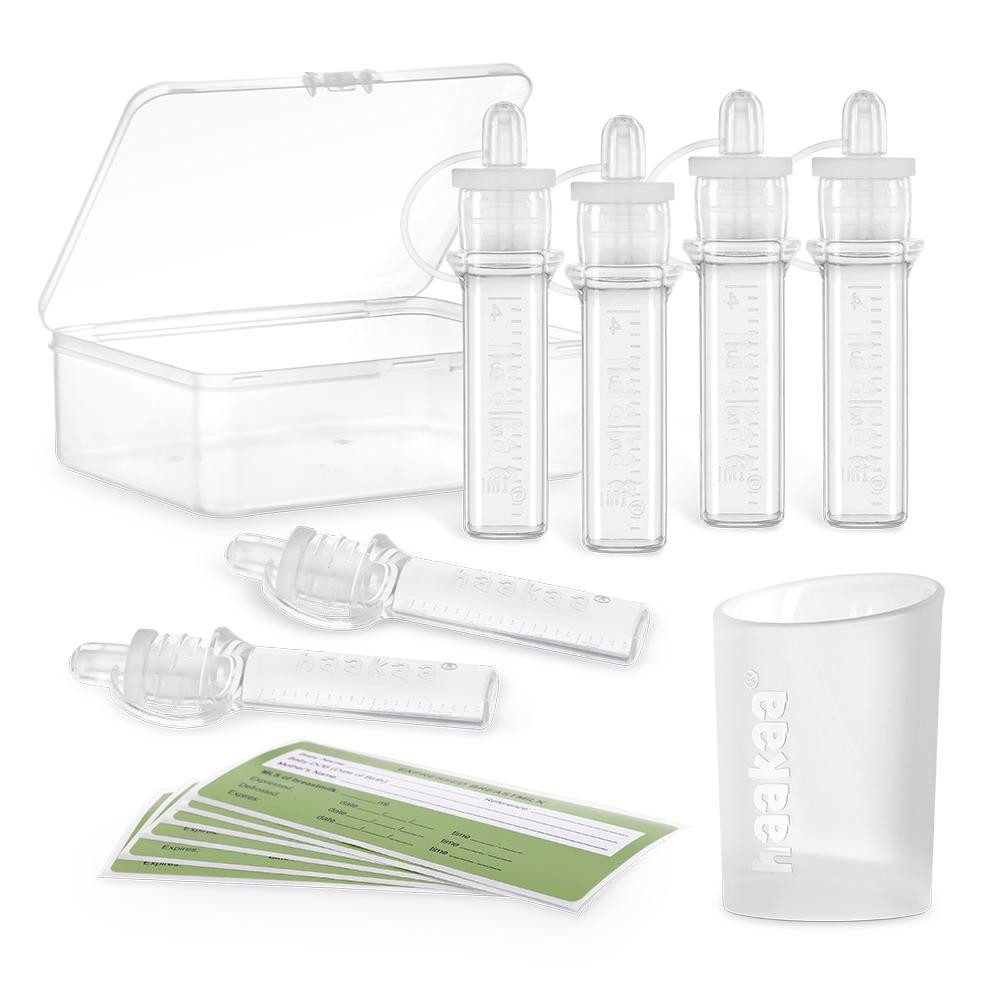 Haakaa Handmilchpumpe Kolostrum Sammler 6er Set Milchauffänger, 6-tlg., 6 x 4ml Kolostrum-Sammler