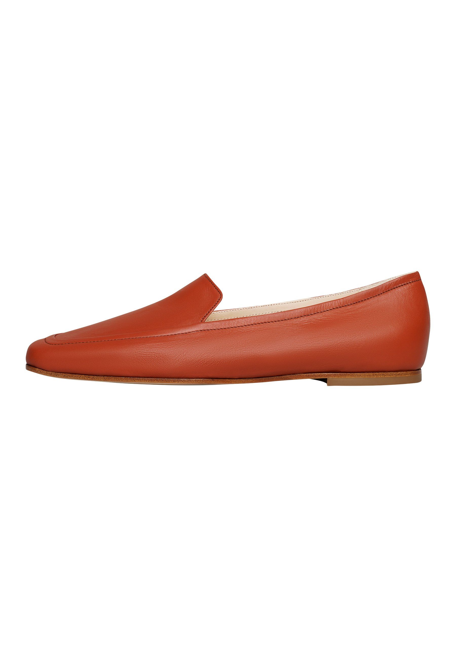 Henry Stevens Audrey HVL Businessschuh Leder Slipper Loafer Rot Damen Halbschuhe handgefertigt