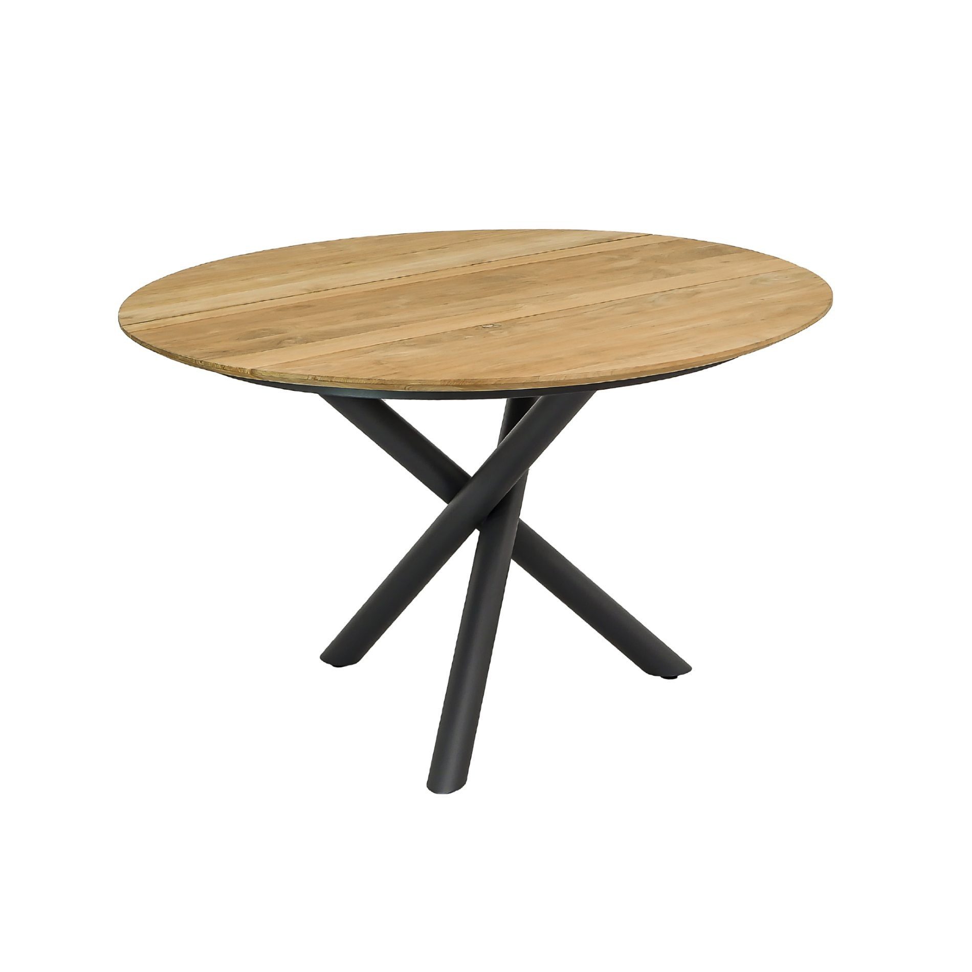 CASA DOMA Gartentisch Perano (Edelstahl anthrazit/Teak), rund, Ø 120 cm