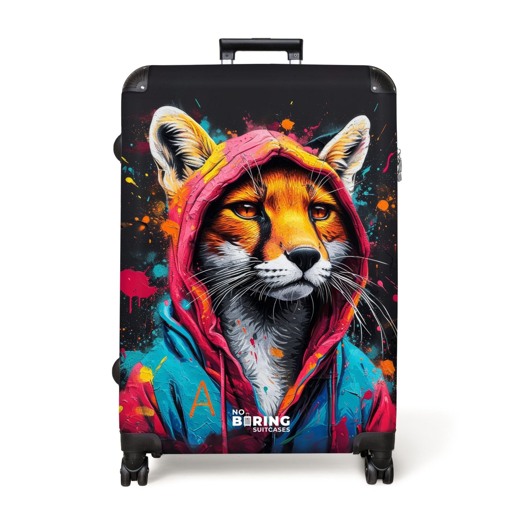 NoBoringSuitcases.com© Hartschalen-Trolley Fuchs mit rosa und günstig online kaufen