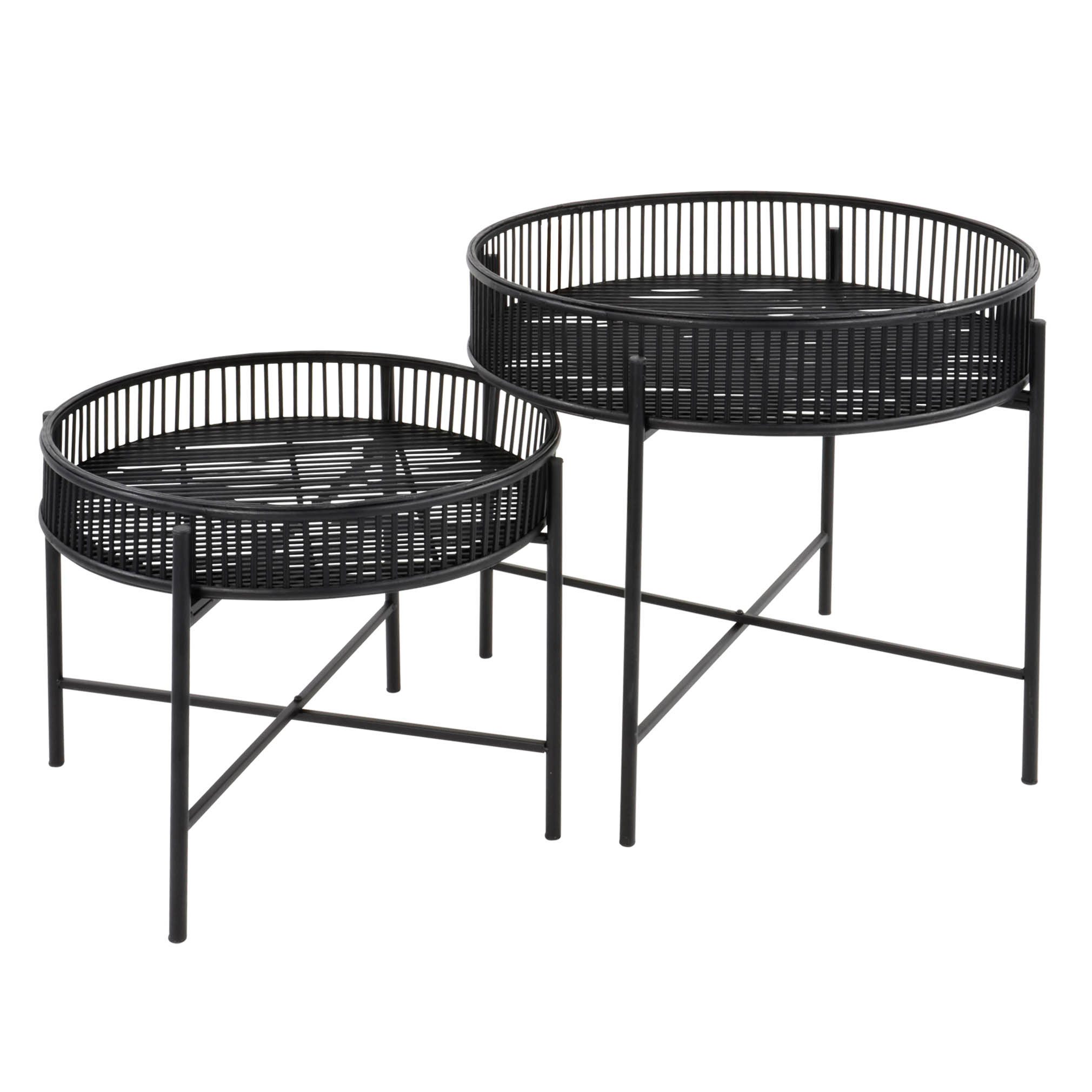 habeig Beistelltisch Beistelltisch Bambus im 2er Set Tisch Gartentisch Esstisch Couchtisch