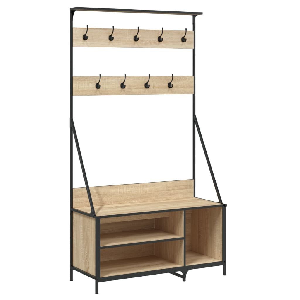 vidaXL Garderobe NA Kleiderständer mit Schuhablage Sonoma Eiche 100x41x184 cm