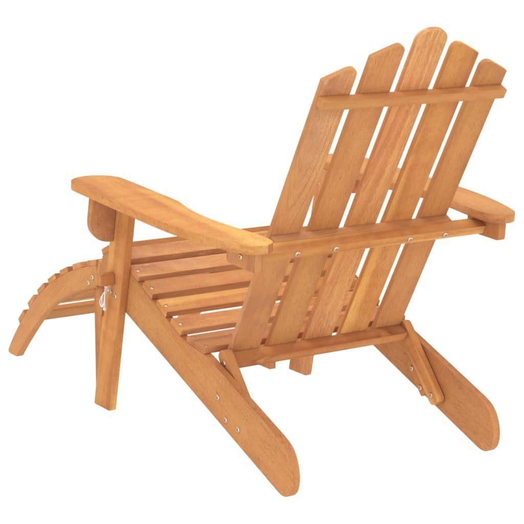 vidaXL Gartenstuhl Adirondack-Gartenstühle mit Fußteilen Massivholz Stk Akazie 2 Deckchai