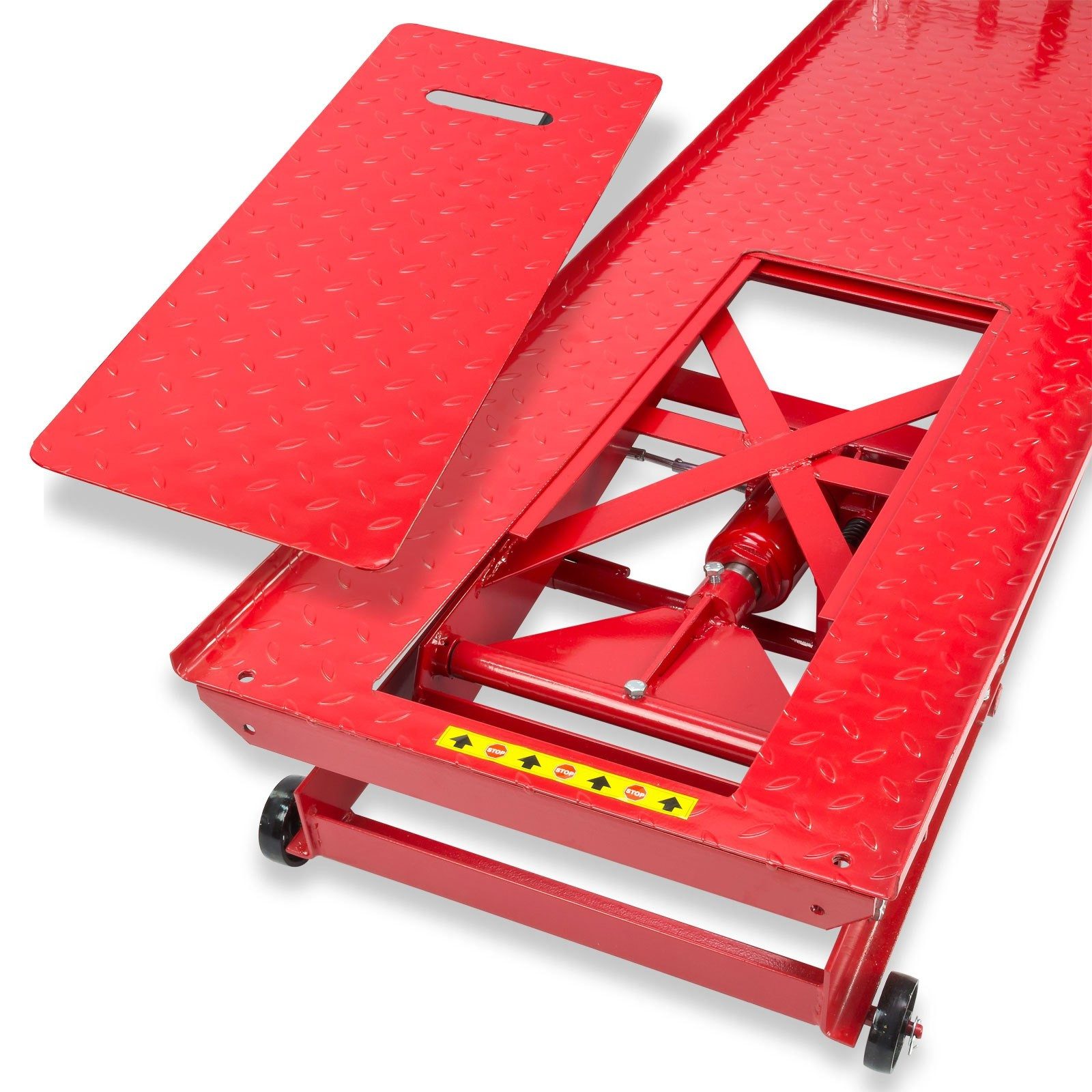 DEMA Motorradheber Hebebühne für Motorräder rot, bis 450kg, hydraulisch – Bild 4 von 5