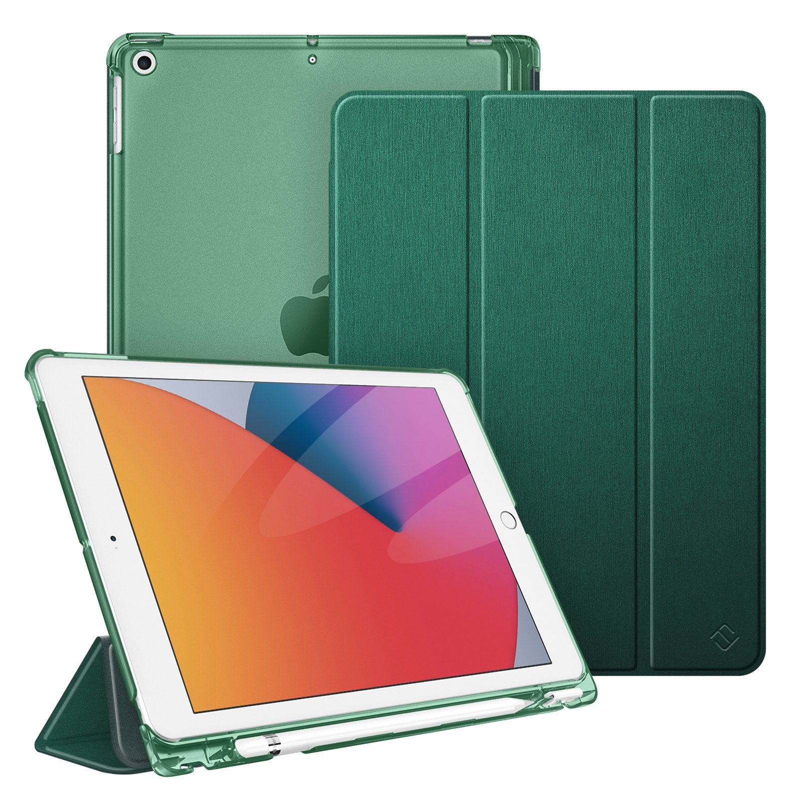 Fintie Tablet-Hülle für iPad 9. Gen 2021/8. Gen 2020/7. Gen 2019 10.2 Zoll mit Stifthalter, ultradünne leichte Case mit transparenter Rückseite & Auto Schlaf/Wach von Fintie