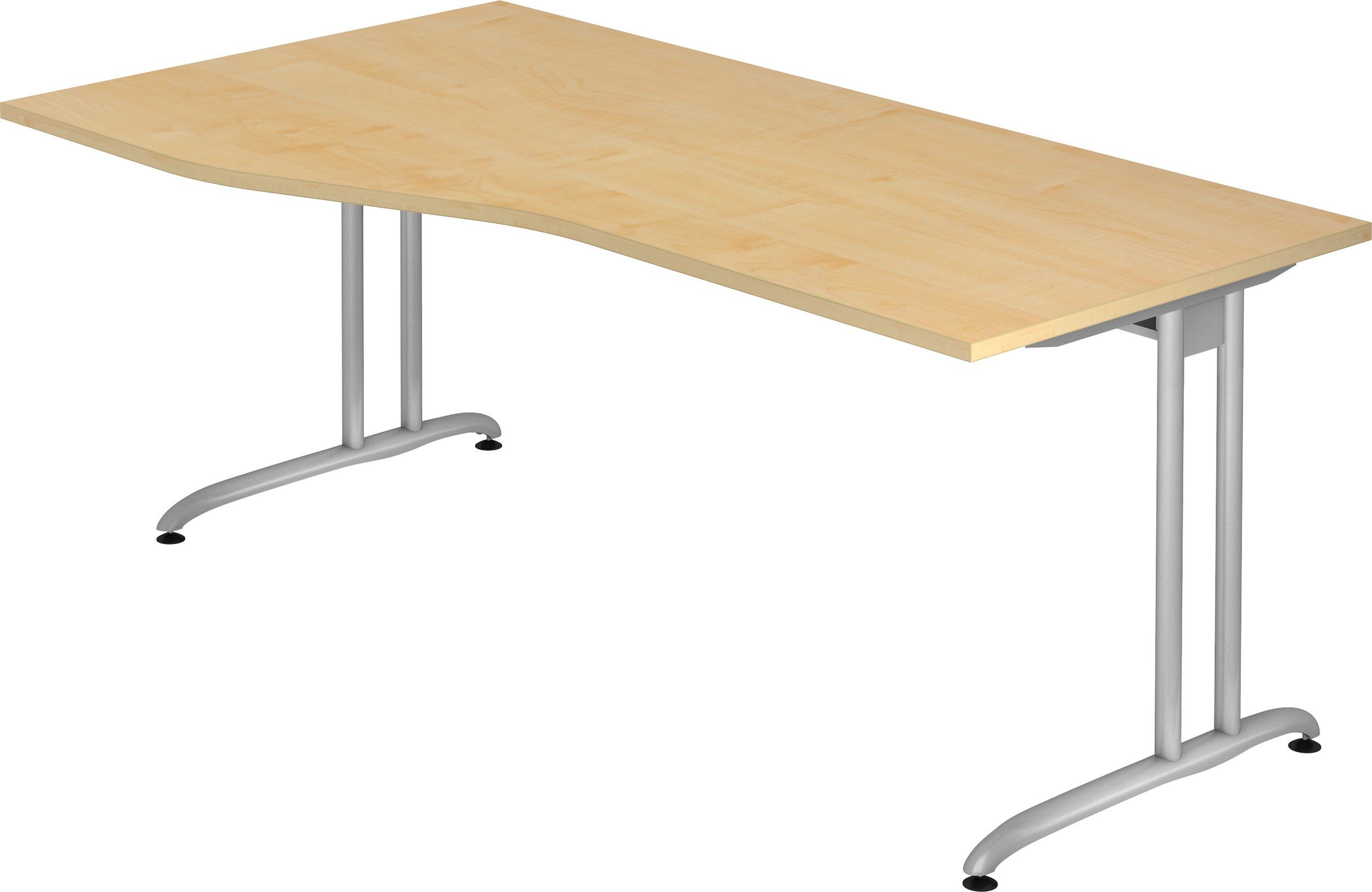 100 Schreibtisch - Schreibtisch Freiform: bümö Serie-B, x cm Dekor: Ahorn 180