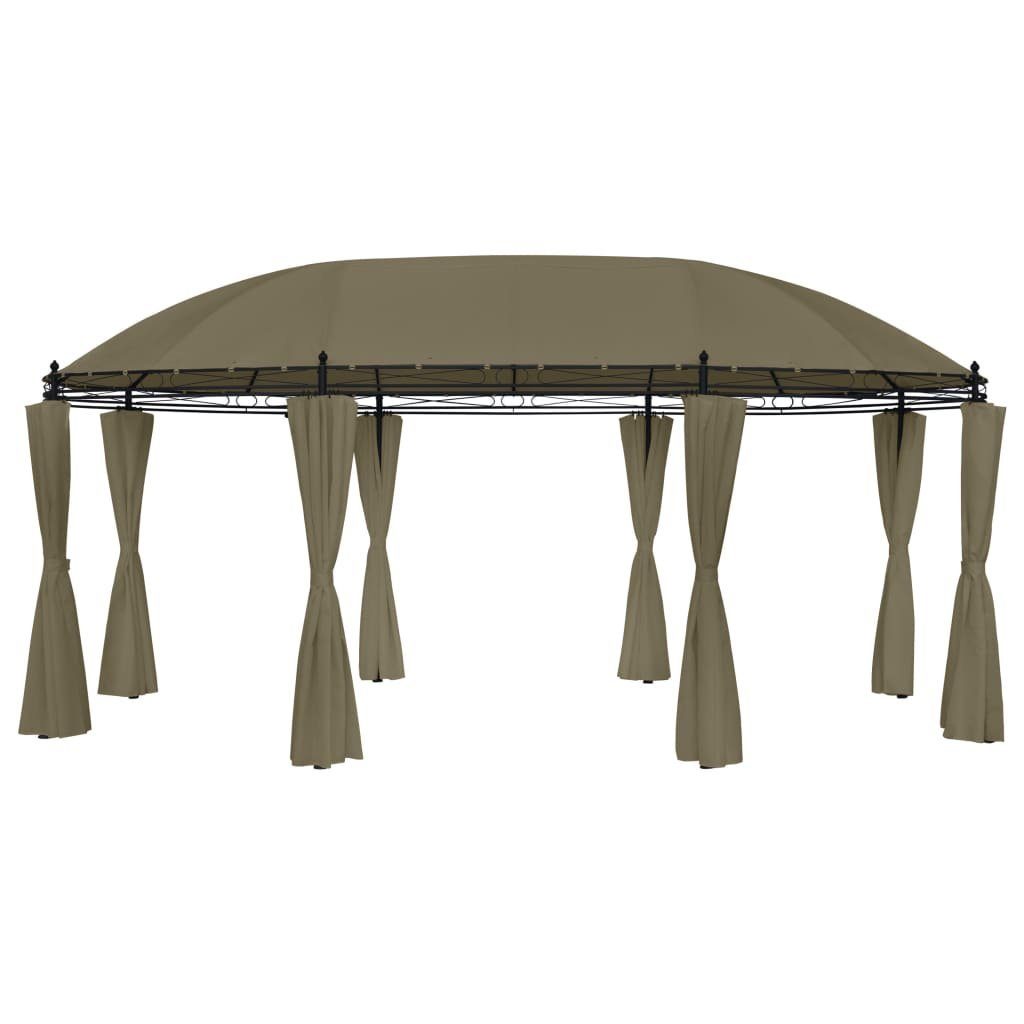 Partyzelt Pavillon mit Vorhängen 520x349x255 cm Taupe 180 g/m²