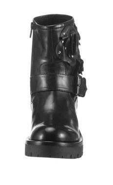 Bruno Premi Bruno Premi Damen Marken-Leder-Bikerboots, schwarz Schnürstiefelette