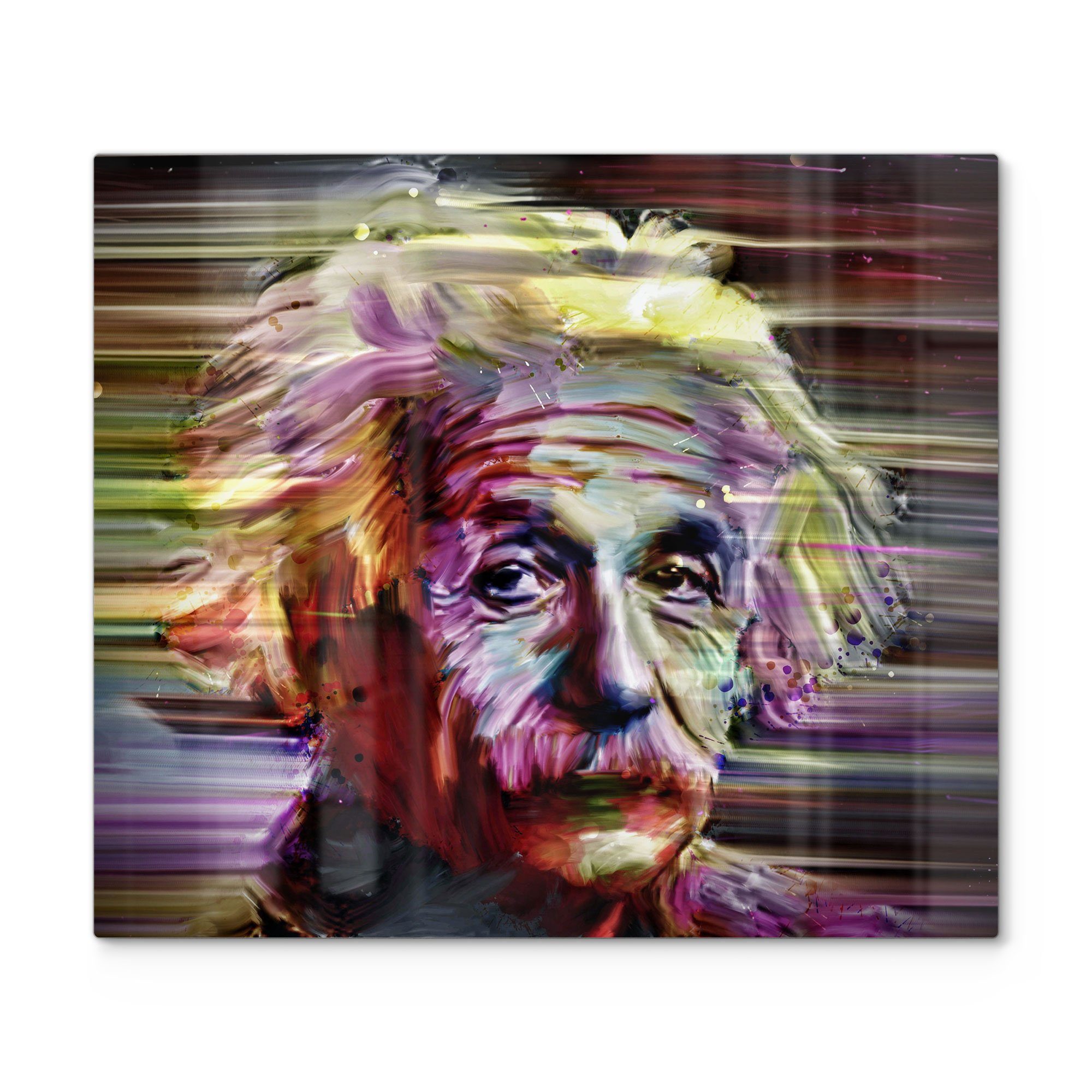DEQORI Herdblende-/Abdeckplatte 'Albert Einstein Porträt', Glas, (1 tlg), Glas Herdabdeckplatte Ceranfeld Herd