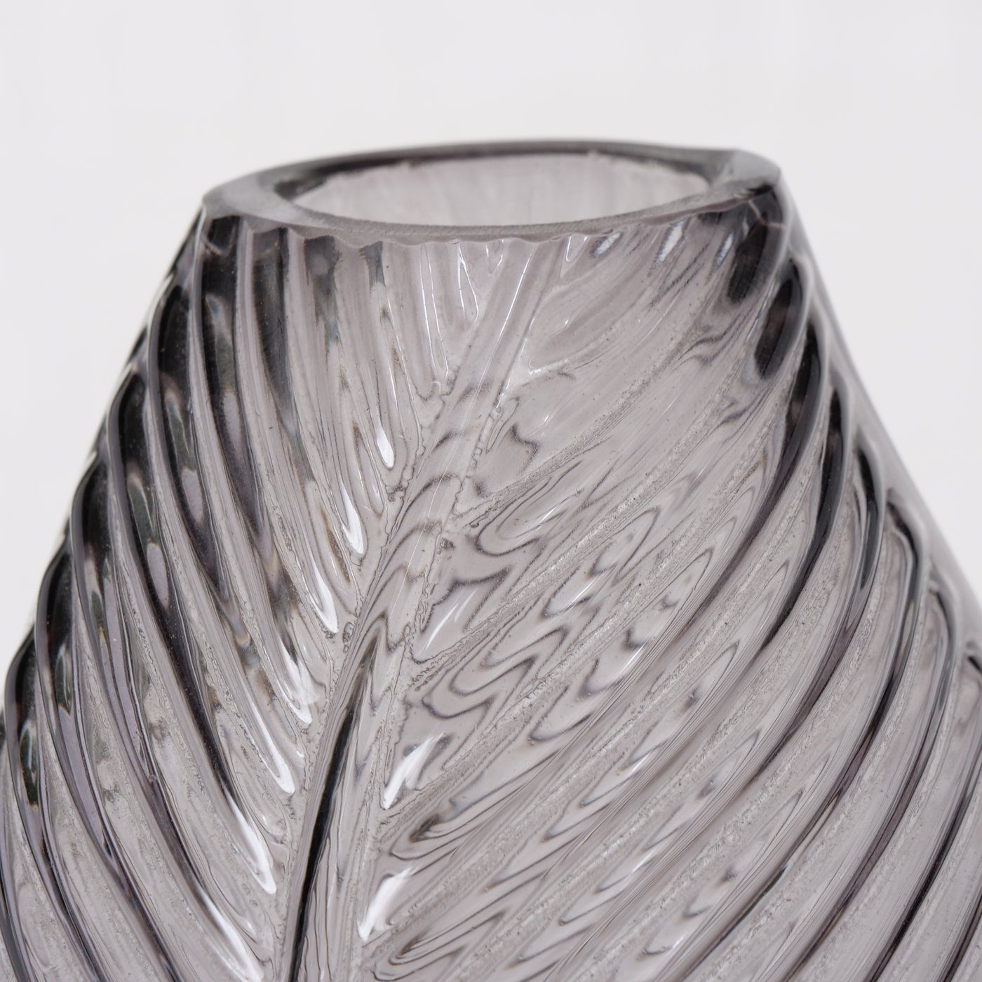 BOLTZE Dekovase 2er Set in Blumenvase grau, aus "Lewin" Glas Vase