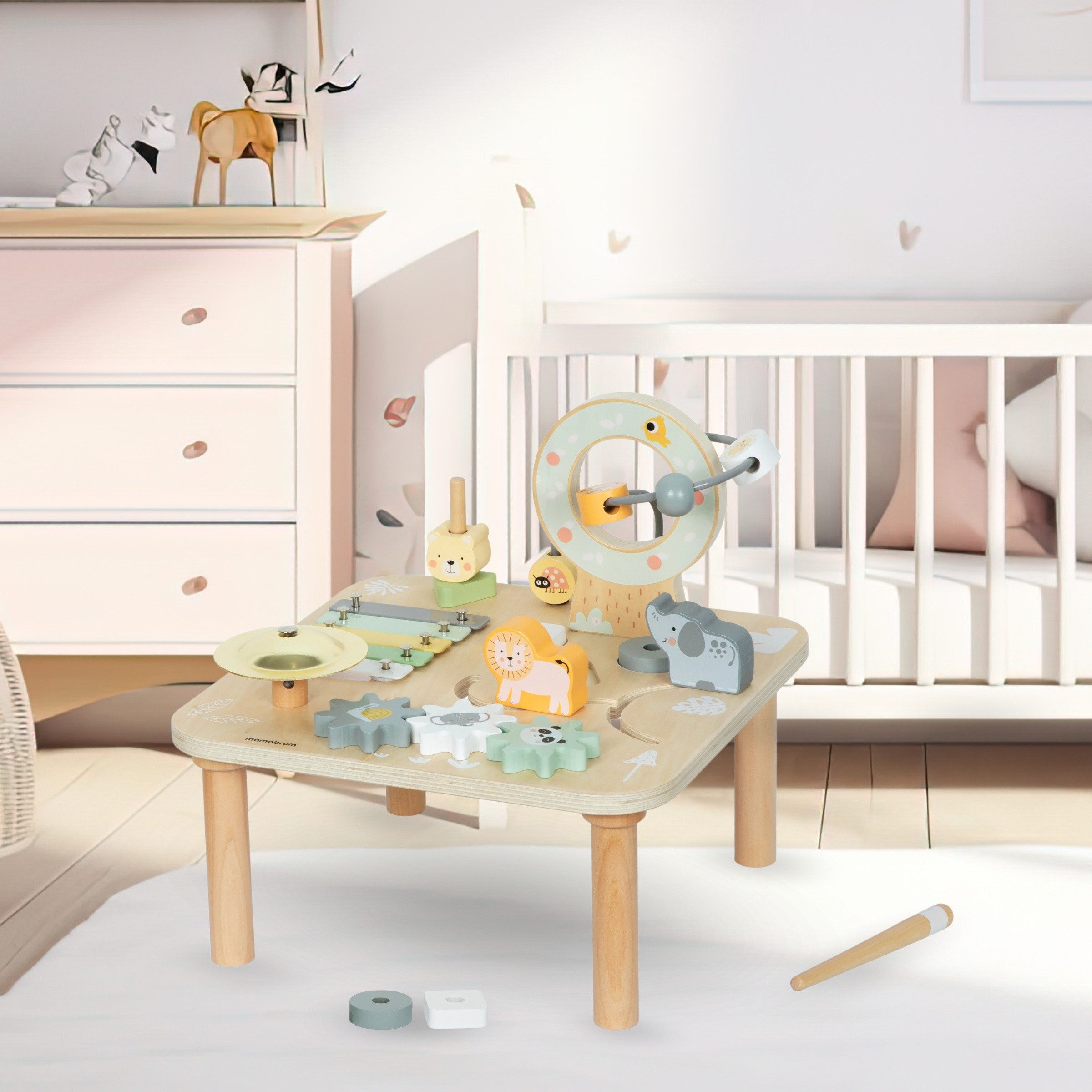 Mamabrum Spielcenter 7in1 Lern- und Spieltisch mit Xylophon und Zahnradspiel