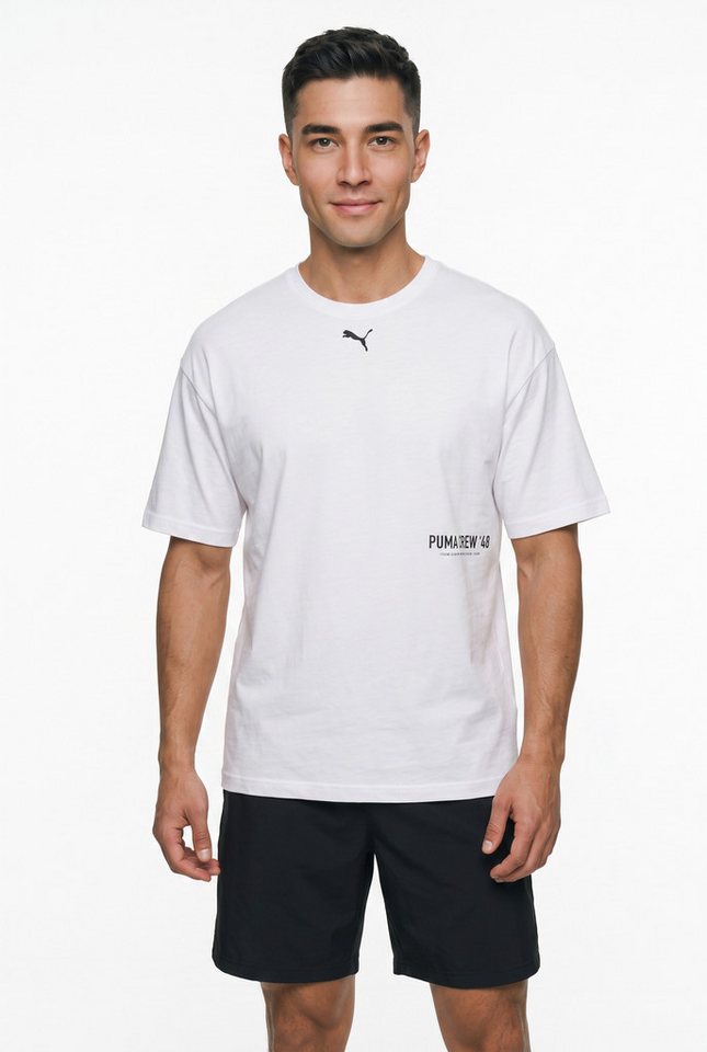 PUMA Trainingsshirt M GRAPHIC OVERSIZE TEE Kurzarm-Design, sportlicher Stil, atmungsaktiv, schnell trocknend