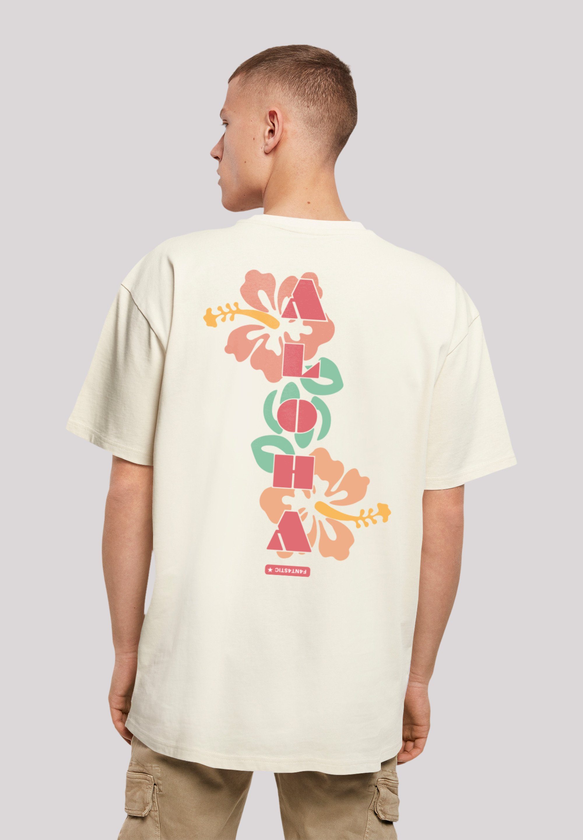 F4NT4STIC T-Shirt Aloha Print sand