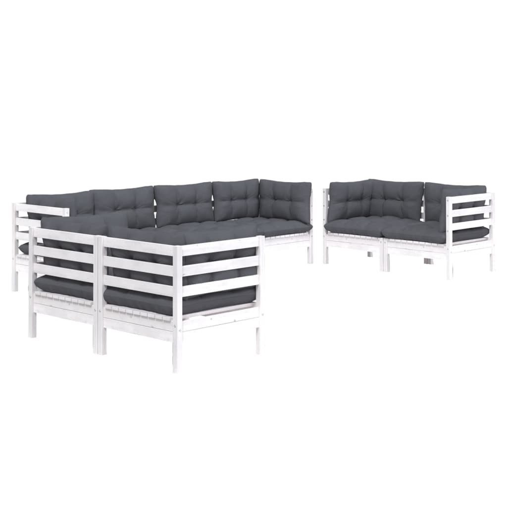 vidaXL Gartenlounge-Set 8-tlg. Garten-Lounge-Set mit Kissen Massivholz Kiefer, (1-tlg)