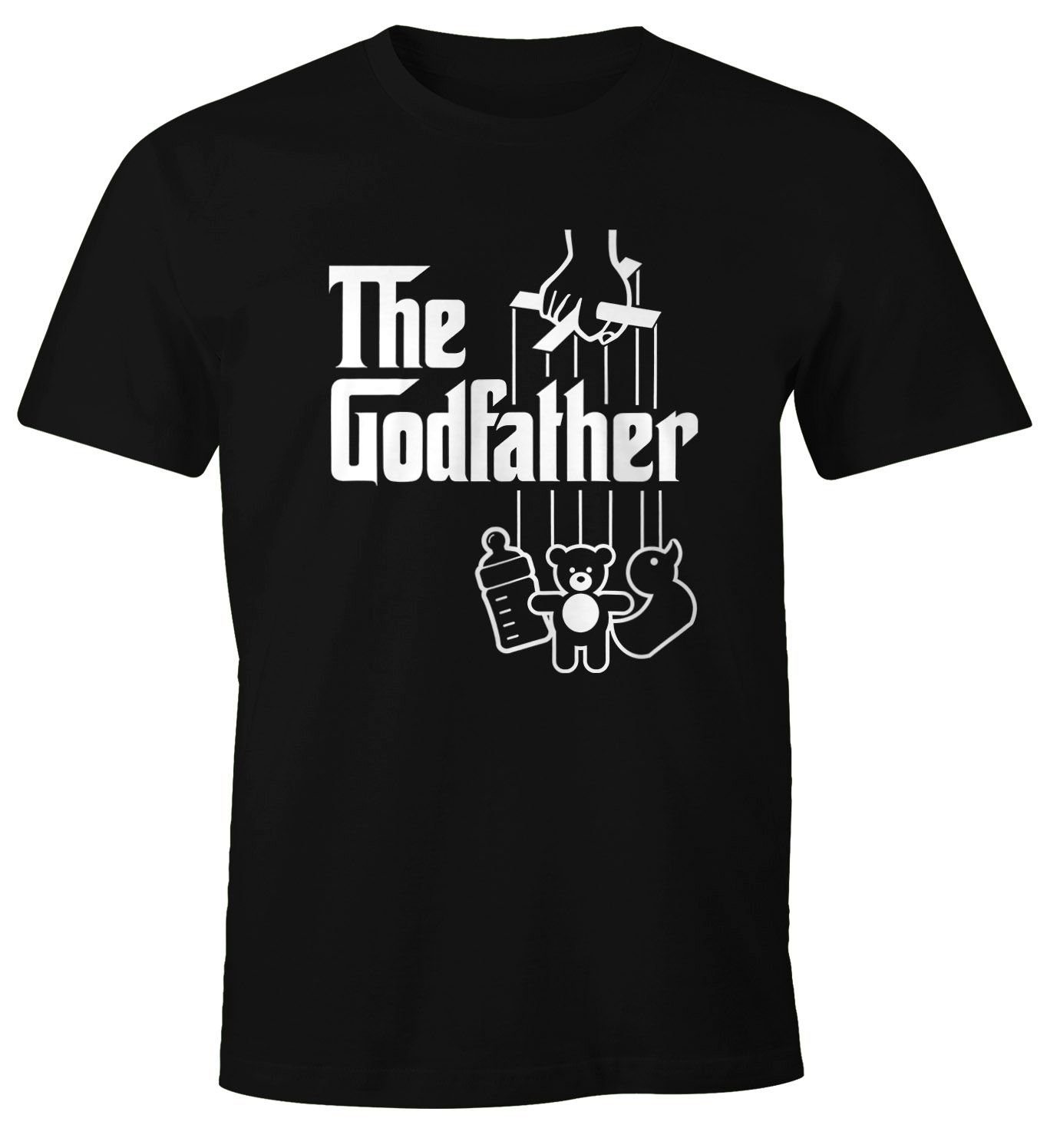 der Print mit Onkel T-Shirt Godfather Print-Shirt Pate Fun-Shirt the Herren Patenonkel Moonworks® MoonWorks