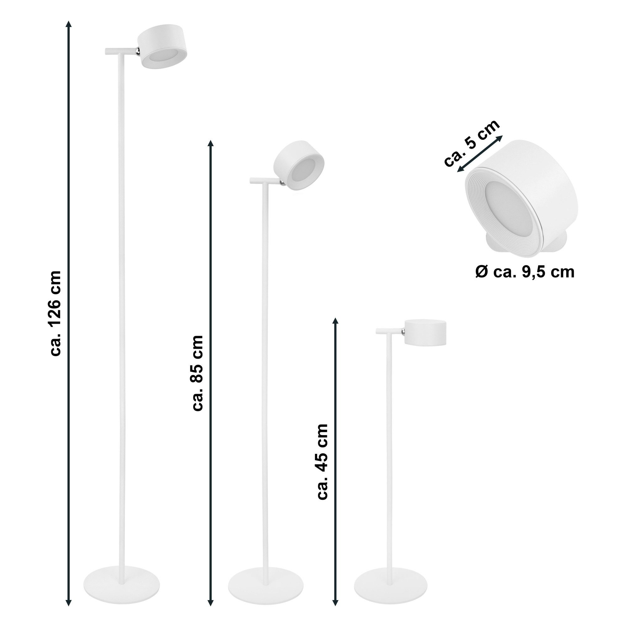 MeLiTec LED Stehlampe Stehleuchte ST55, LED wechselbar, warmweiß