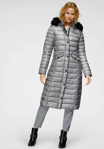ALPENBLITZ Steppjacke »Schneegeflüster« mit abnehmbarem Kunstfellbesatz und modischen Lederimitatdetails für ein klassisches und gleichzeitig cooles Outfit