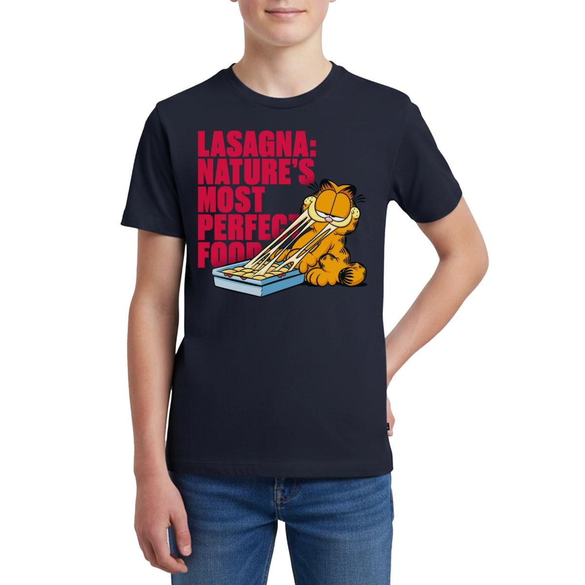 T-Shirt Garfield Lasagne Das Perfekte Essen Teenager Premium T-Shirt