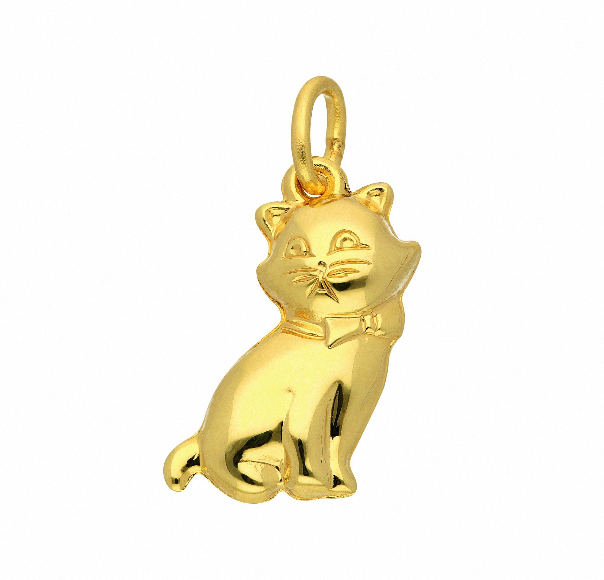 Adelia´s Kette mit Anhänger ) aus: Katze, - ( Gelbgold Anhänger Halskette, Karat - Set 333 Anhänger 8 gefertigt Schmuckset 333 Gold mit