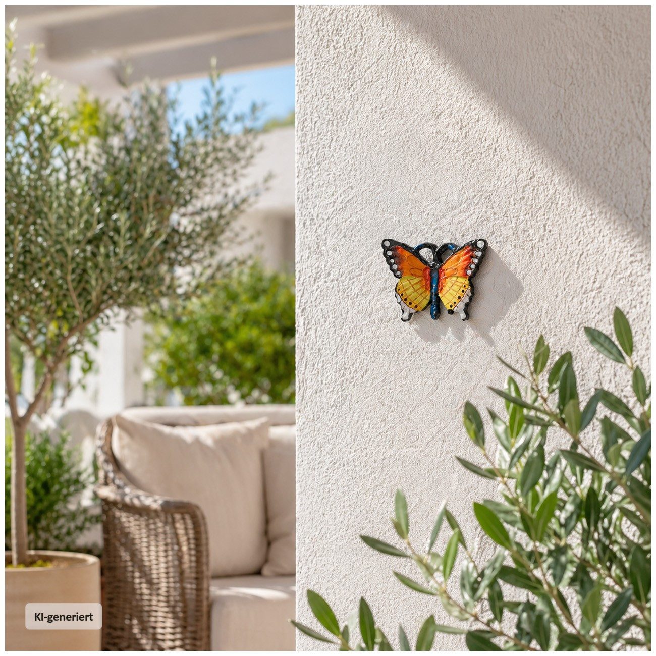 HTI-Line Wanddekoobjekt Schmetterling (Stück, 1 St., 1x Wanddeko Schmetterling, ohne Montagematerial), Wandschmuck Gusseisen Deko Tier Figur Wand Antik-Stil Gartendeko