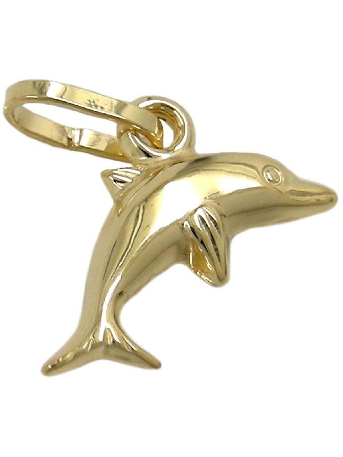 Gallay Kettenanhänger Anhänger 12x7mm kleiner Delfin glänzend 9Kt GOLD (1-tlg)