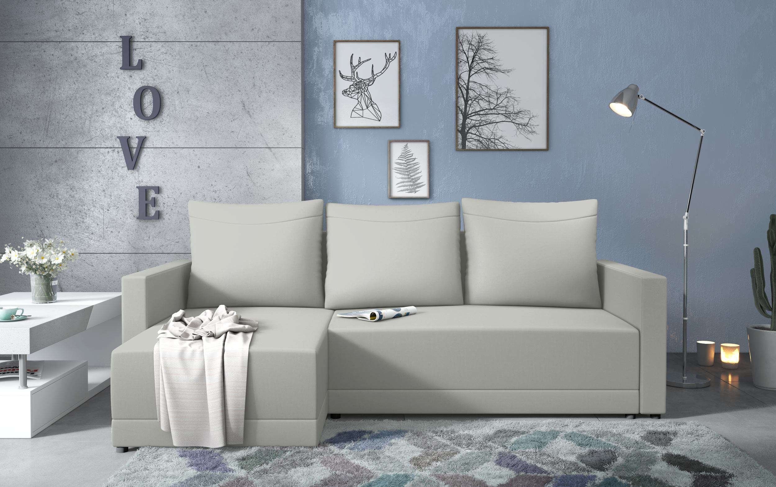 Bettfunktion Ecksofa Stylefy links mit mane bestellbar Stylefy Kaori rechts Bettkasten, oder Ecksofa, und