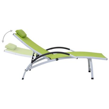 vidaXL Gartenlounge-Sessel Liegestuhl Relaxstuhl Gartenliege Sonnenliege Aluminium Textilene Grün