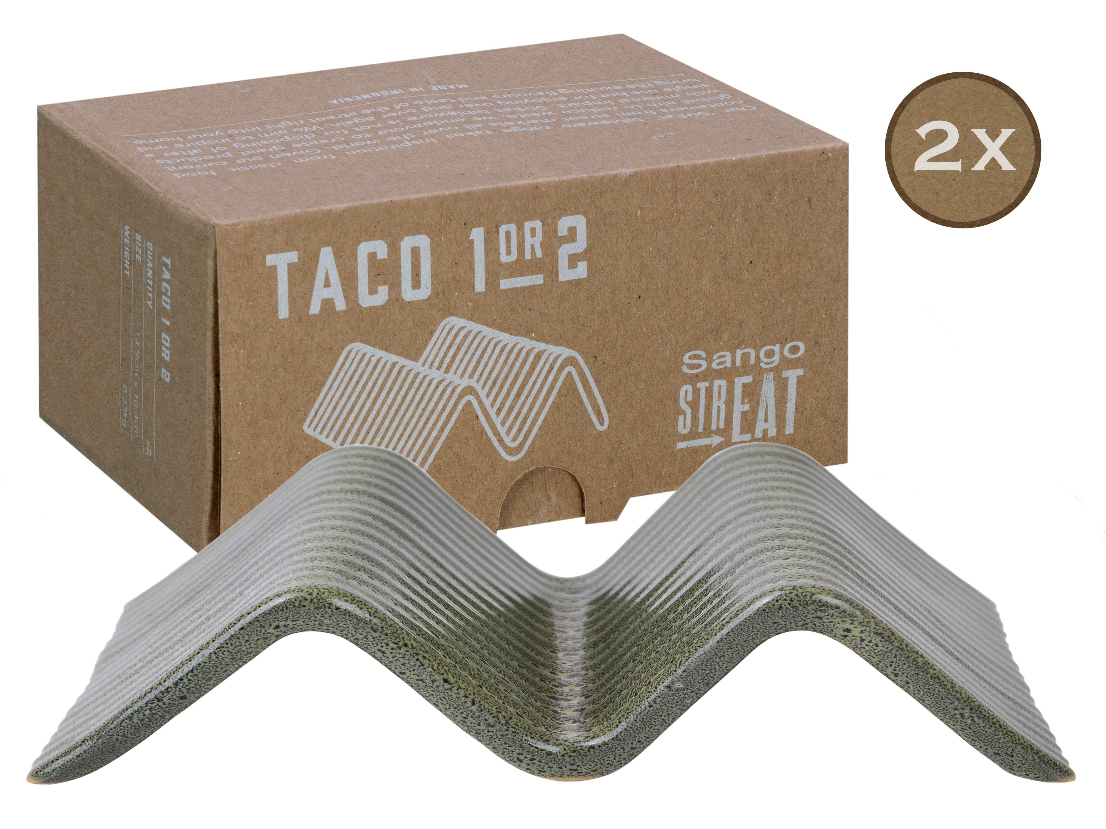 CreaTable Servierplatte Taco Stand, Steinzeug, (Set, 2-tlg), Servier Set, Topaktueller „Streat Food“ Trend