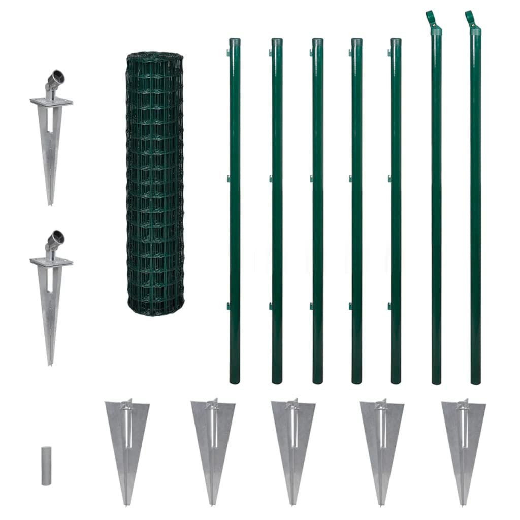 vidaXL Gartenzaun Eurozaun Stahl 10 x 1,2 m Grün, (1-St)
