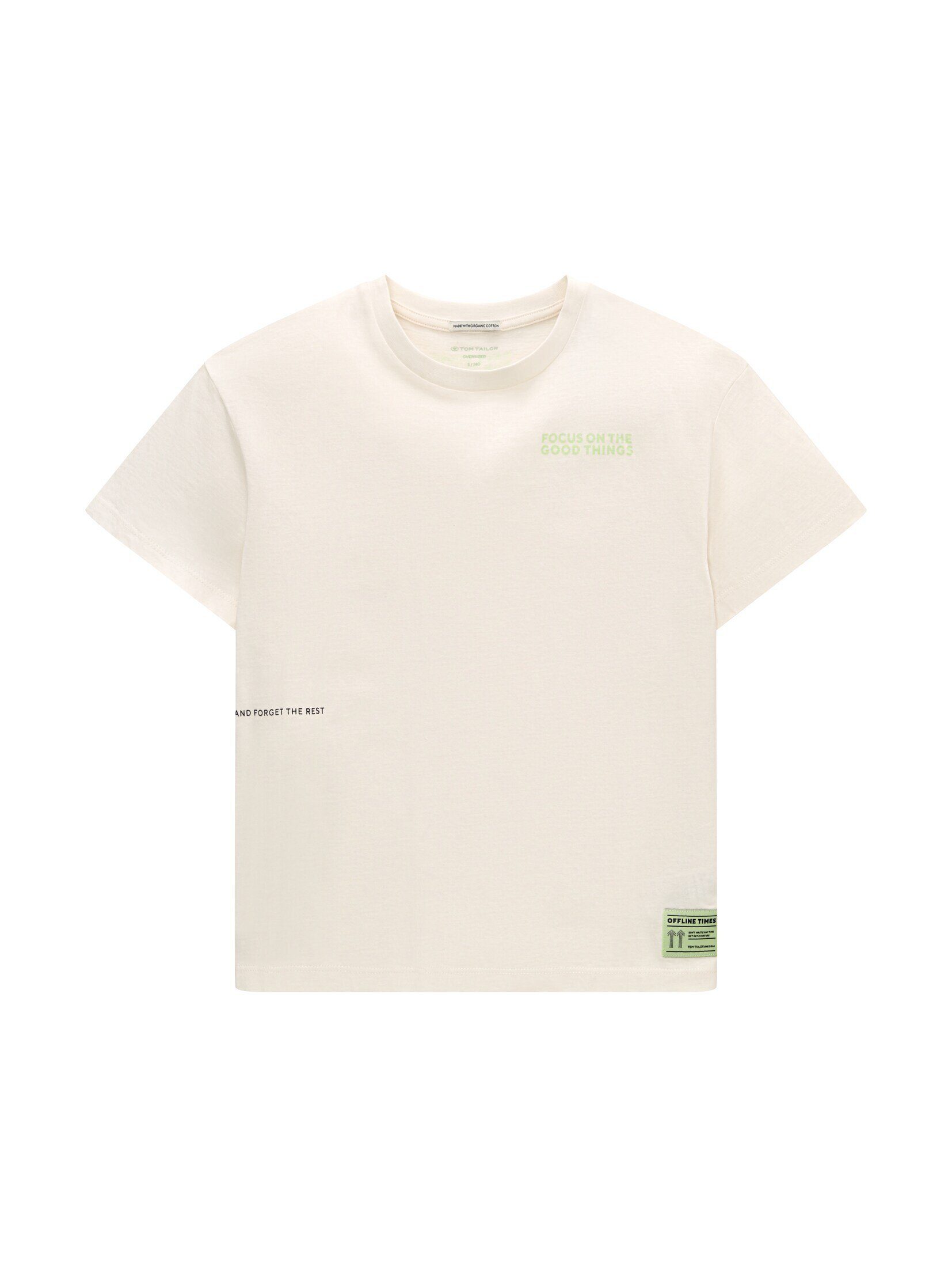 TOM TAILOR T-Shirt T-Shirt mit Textprint Wool White